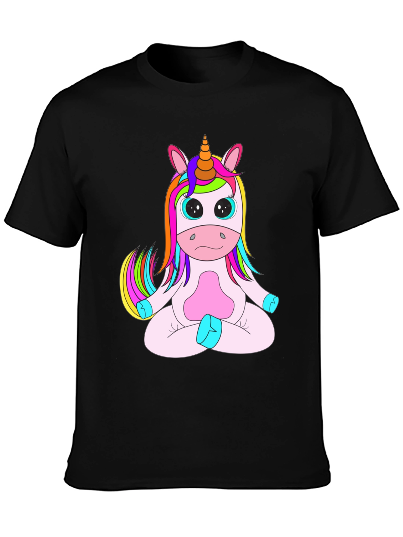 Unicorn Meditation Black T-Shirt