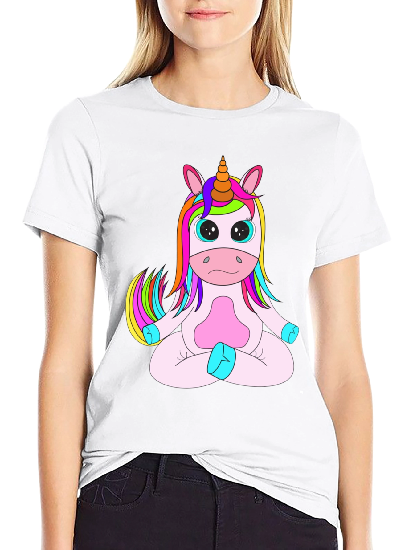 Unicorn Meditation Black T-Shirt