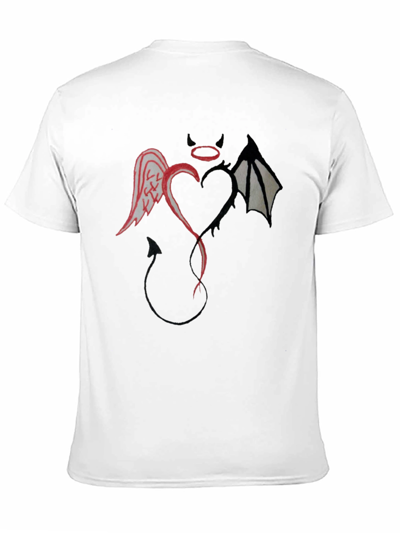 Angel & Devil Heart Graphic T-Shirt - Unisex