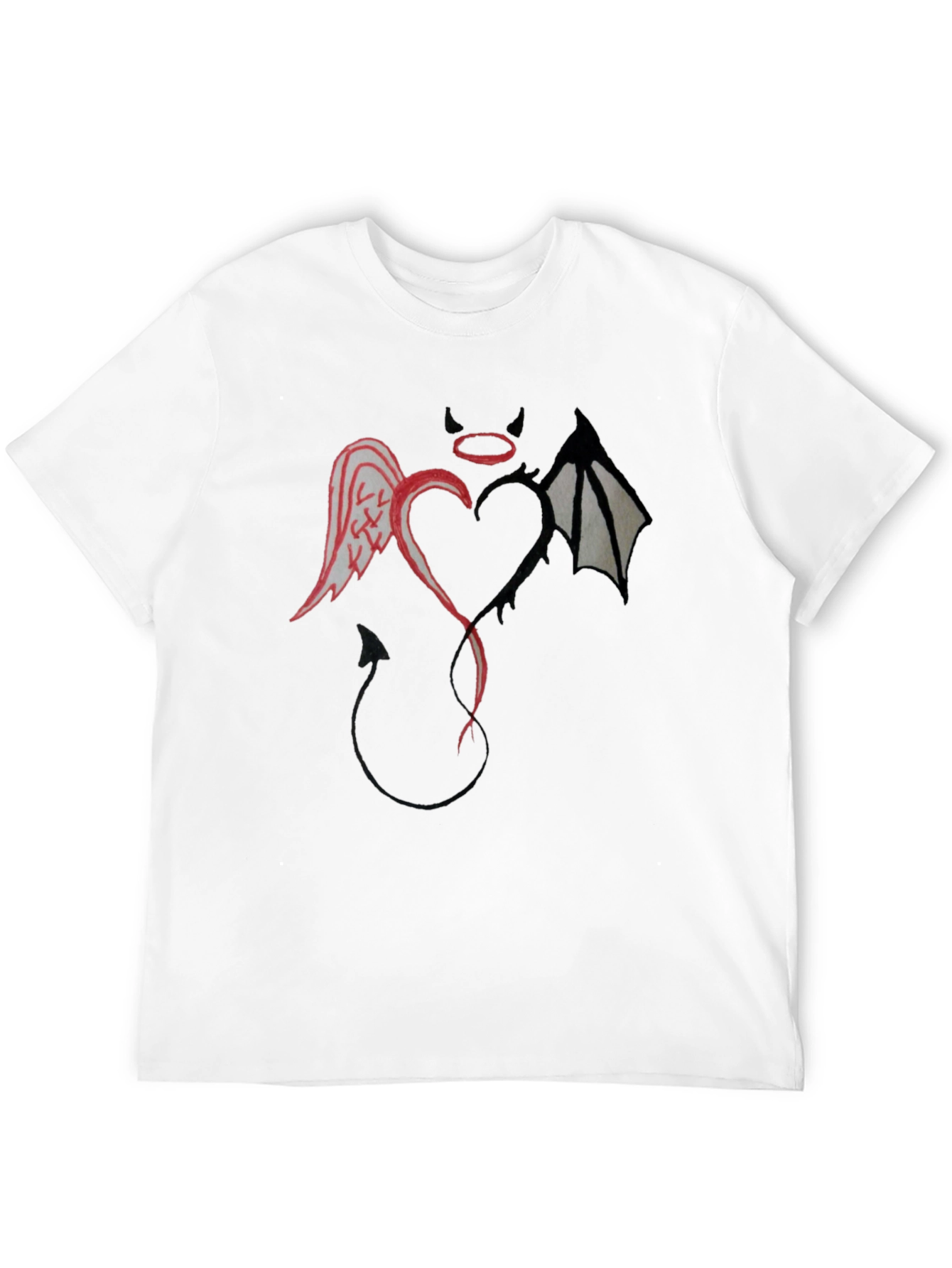 Angel & Devil Heart Graphic T-Shirt - Unisex