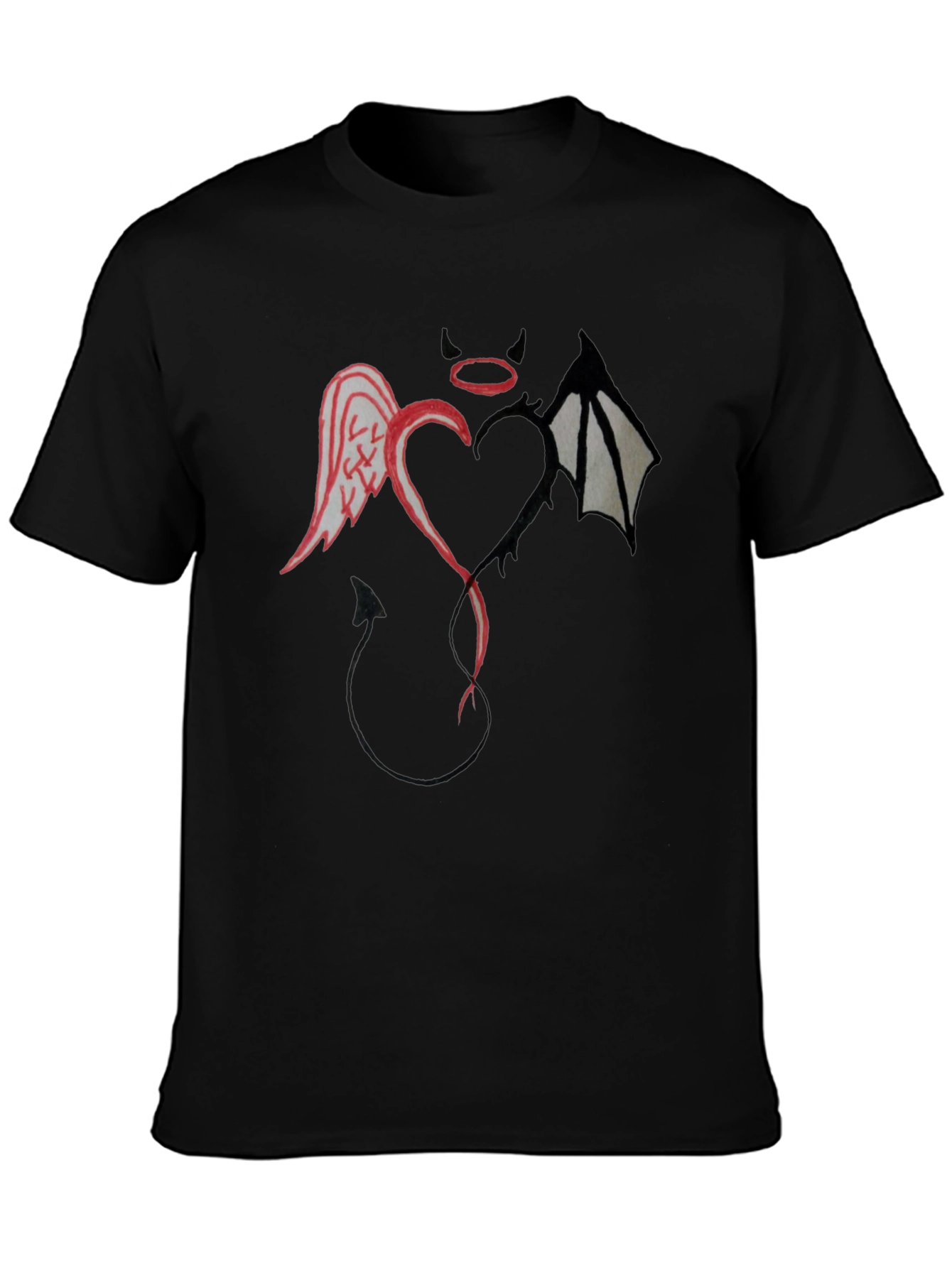 Angel & Devil Heart Graphic T-Shirt - Unisex