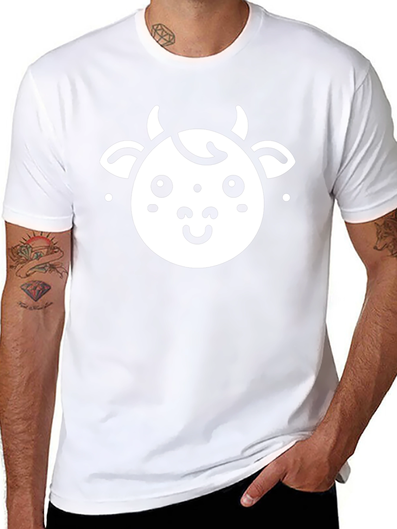 Cute Cow Graphic Black T-Shirt