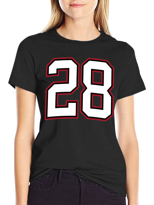 Black T-Shirt with Number 28 Graphic