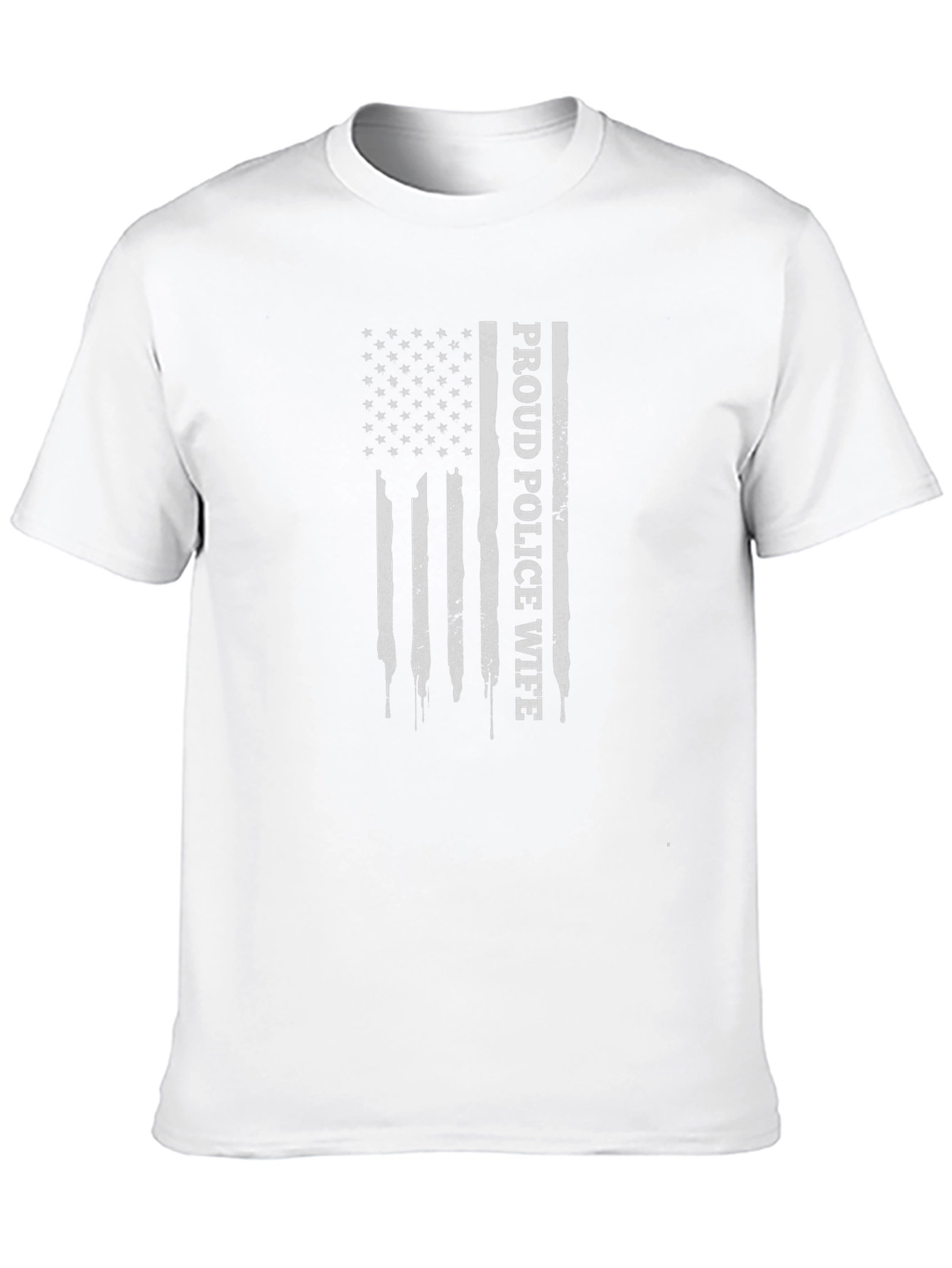 Proud Police Wife Flag Graphic T-Shirt