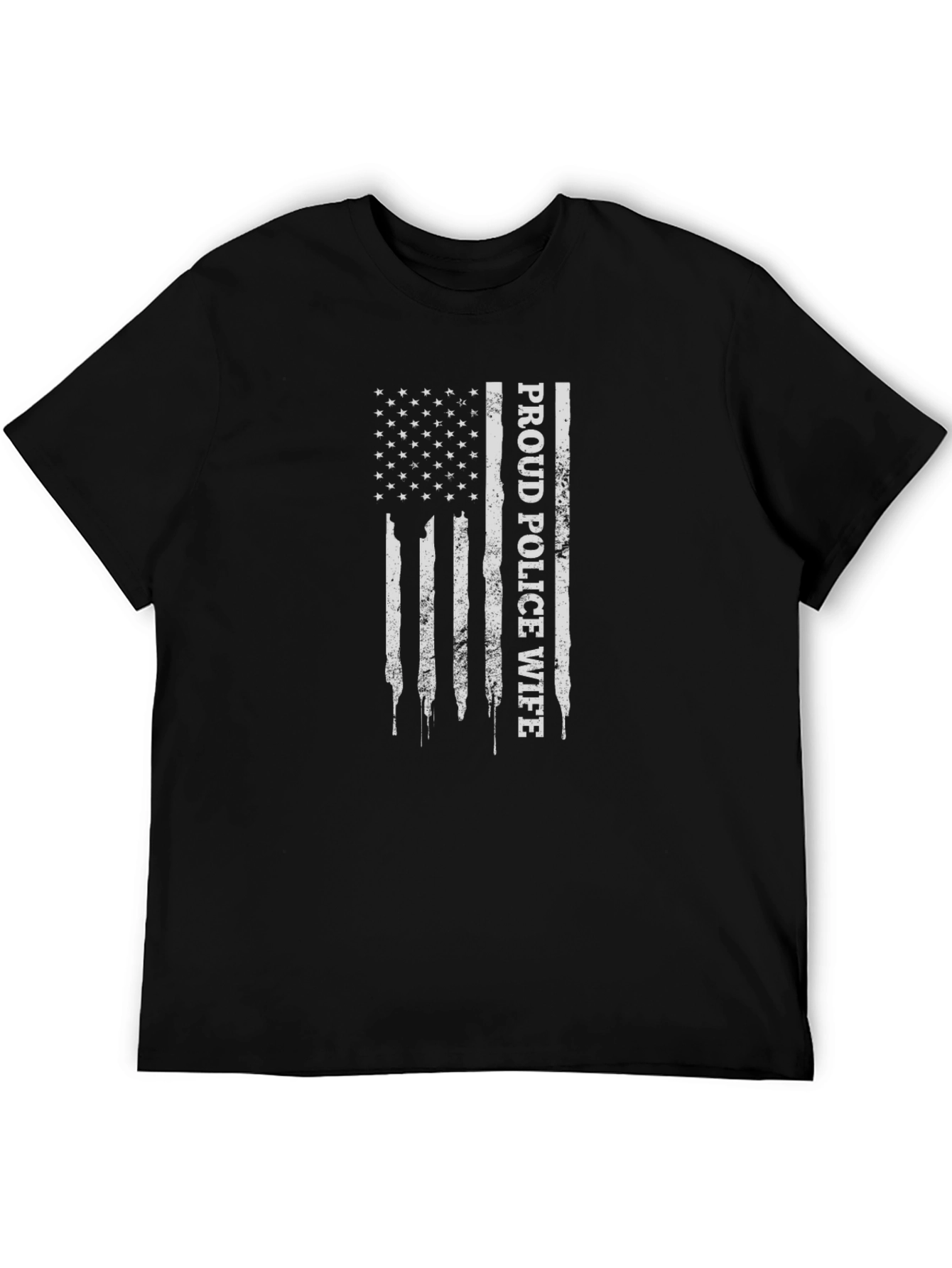 Proud Police Wife Flag Graphic T-Shirt