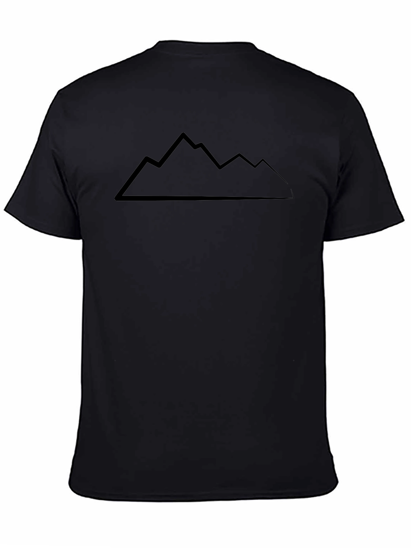 Mountain Peaks Graphic Tee - Black Cotton T-Shirt
