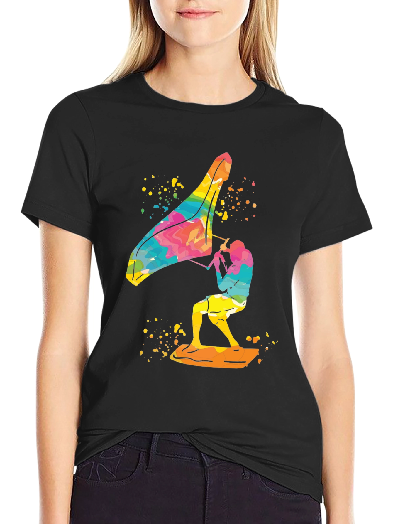 Colorful Windsurfer Graphic T-Shirt