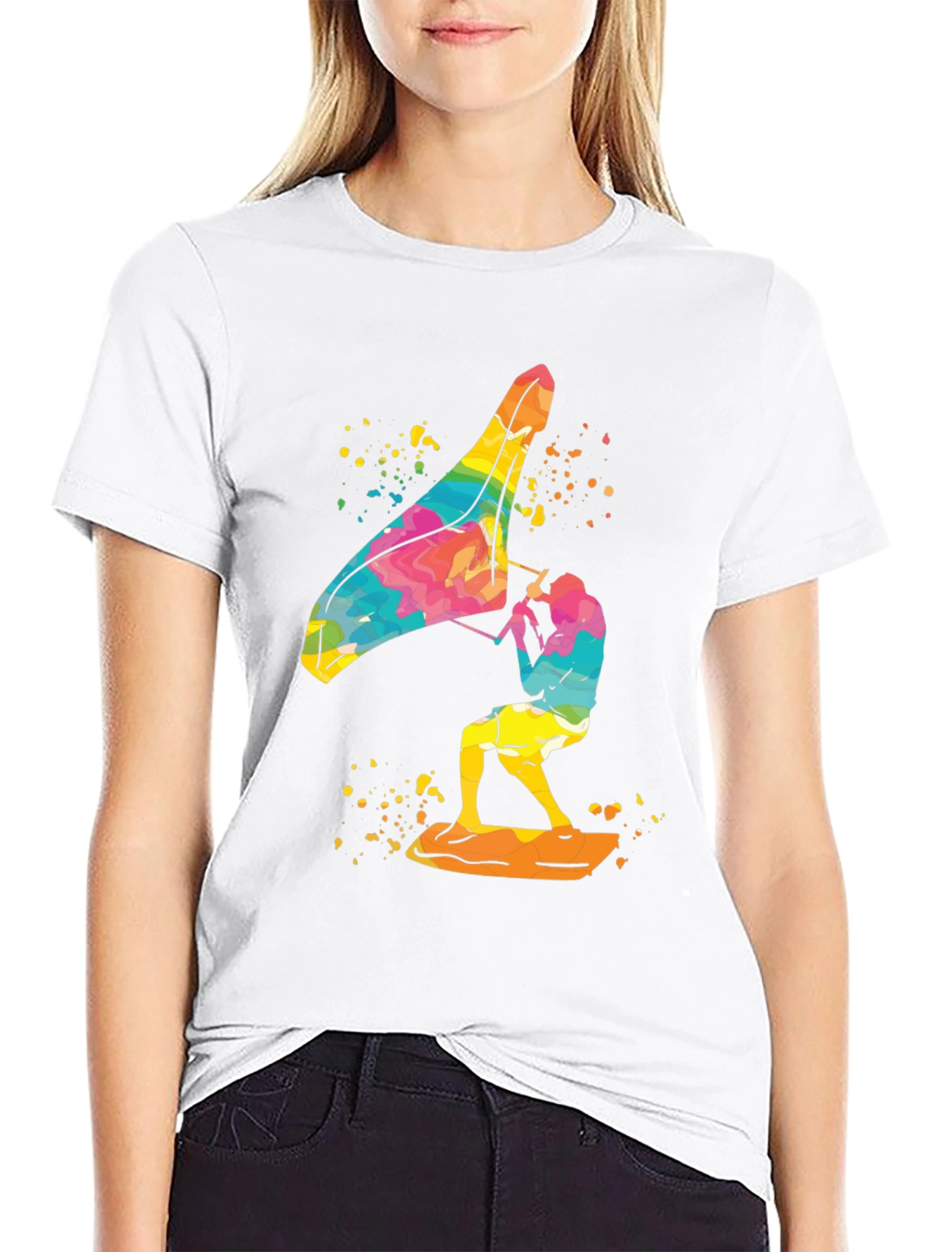 Colorful Windsurfer Graphic T-Shirt