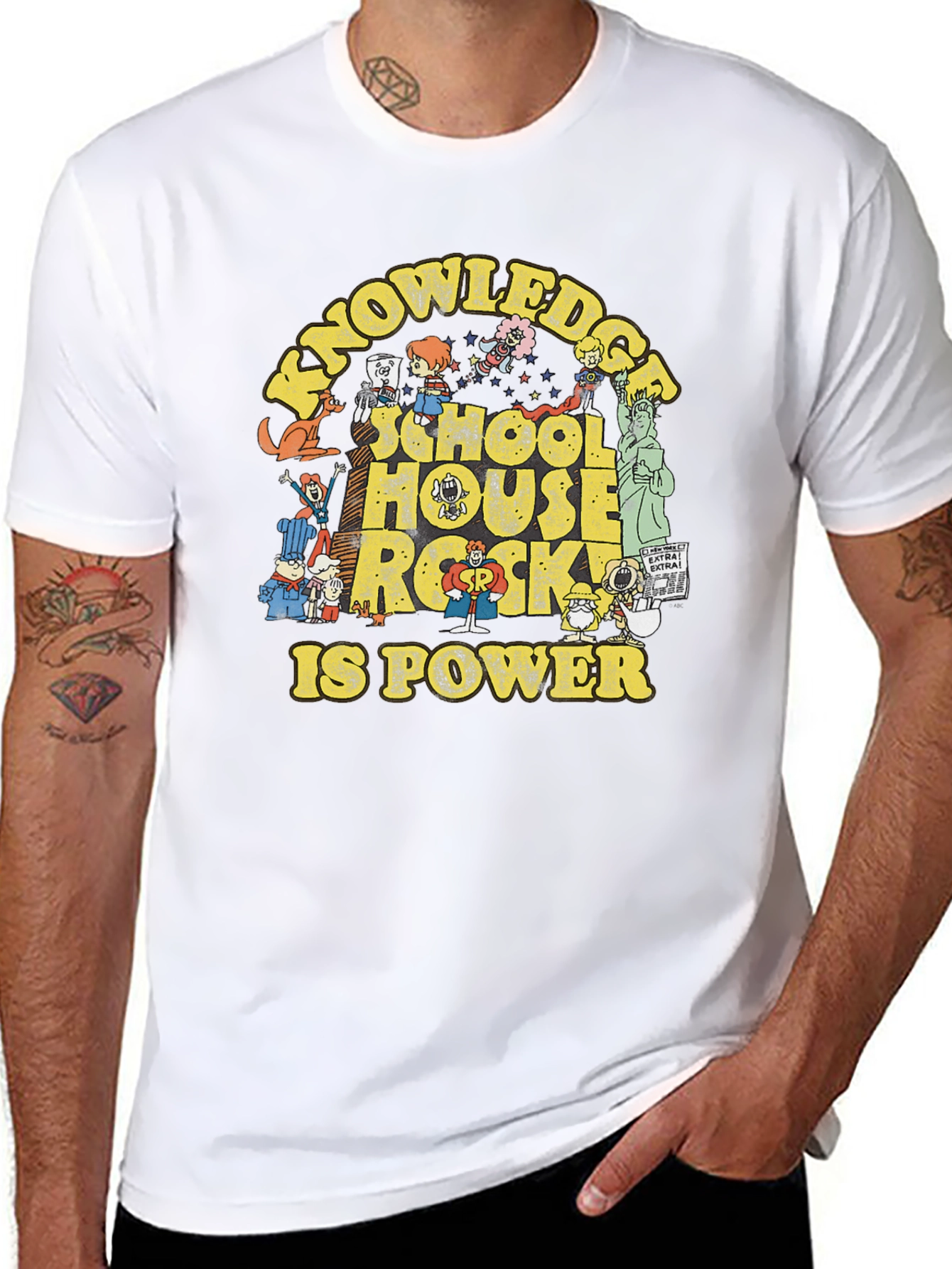 School House Rock Graphic Print Black T-Shirt