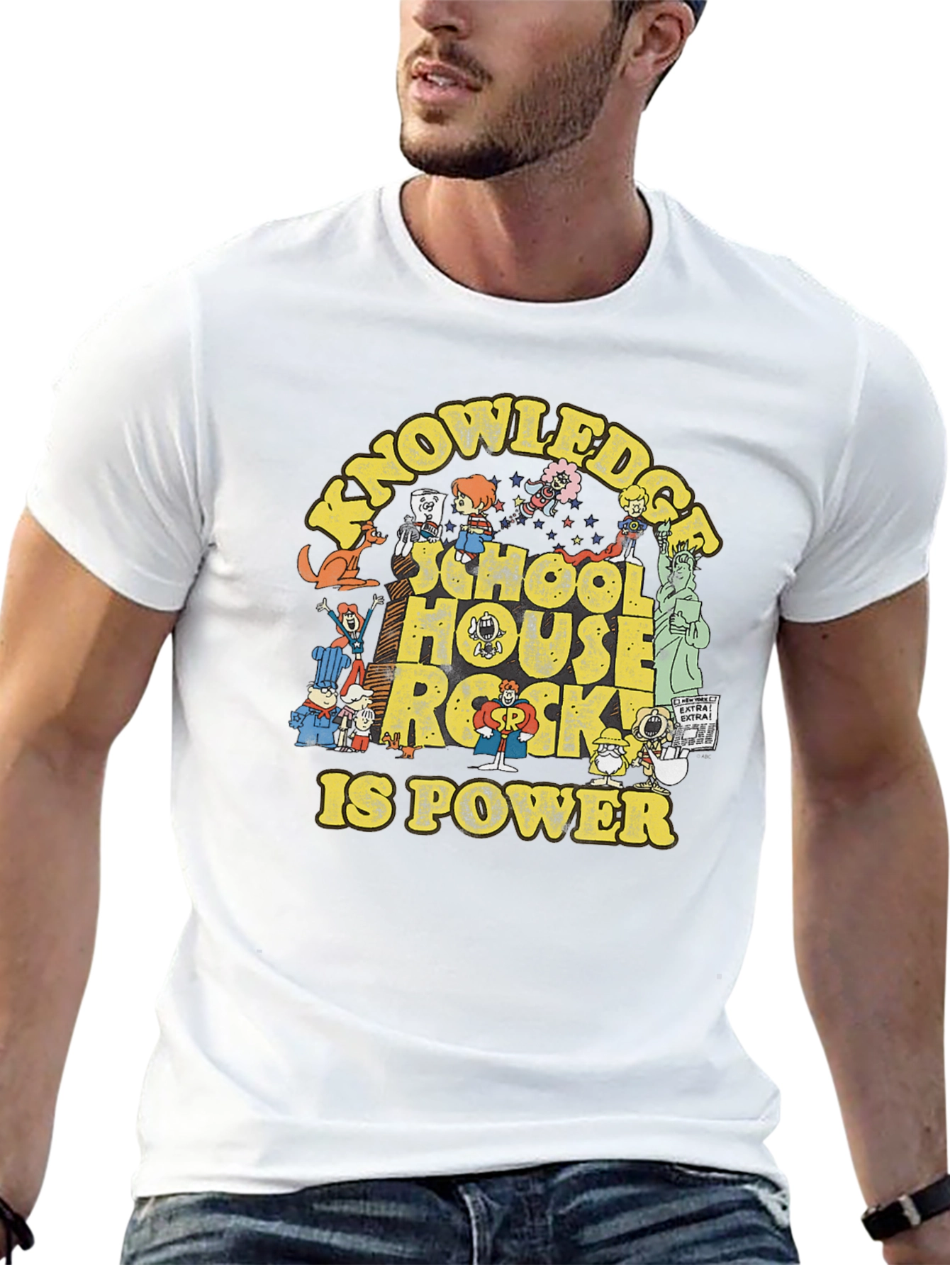 School House Rock Graphic Print Black T-Shirt