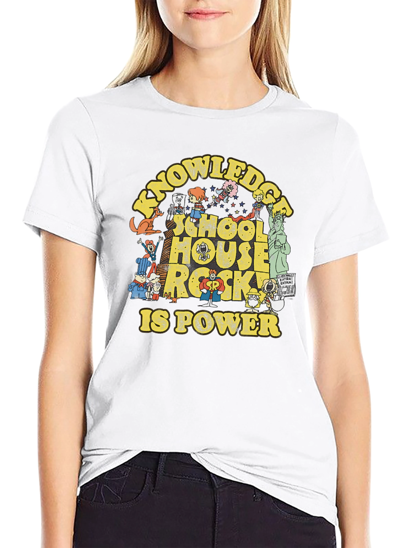 School House Rock Graphic Print Black T-Shirt