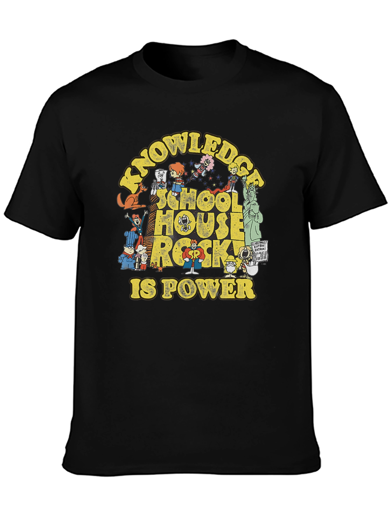 School House Rock Graphic Print Black T-Shirt