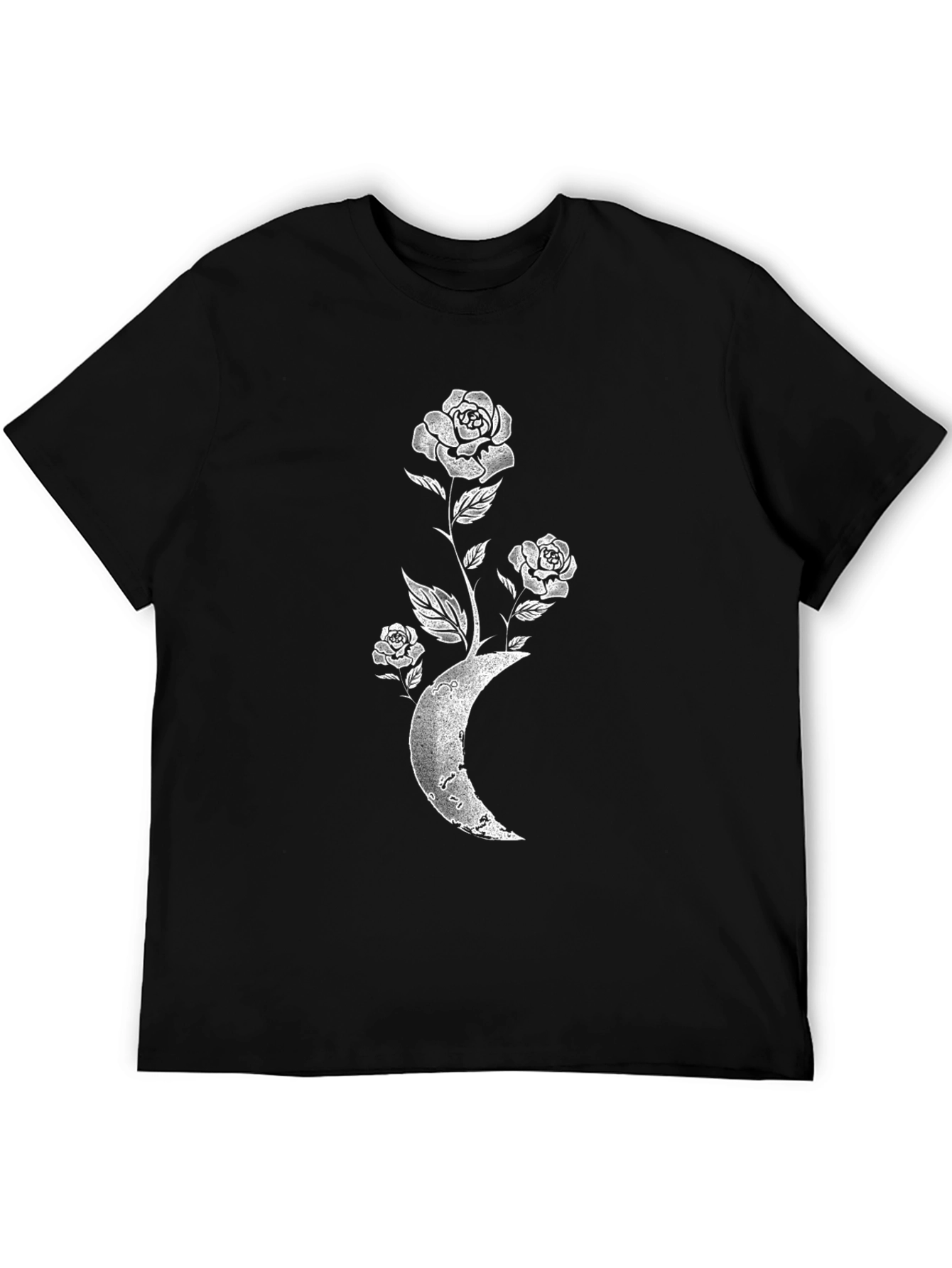 Moon Rose Graphic Tee - Stylish Black T-Shirt
