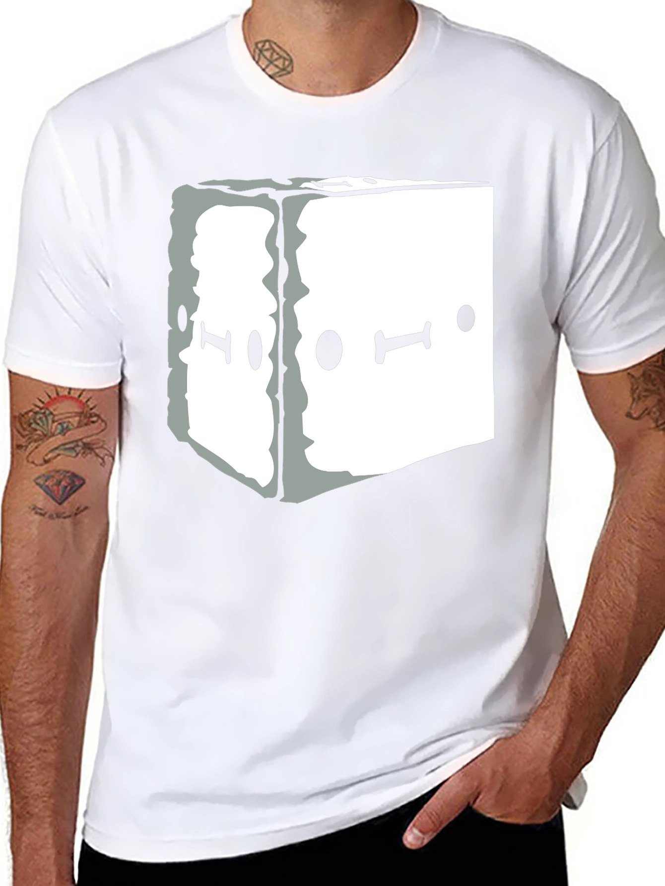 Abstract Graphic Tee - Black Unisex Casual T-Shirt