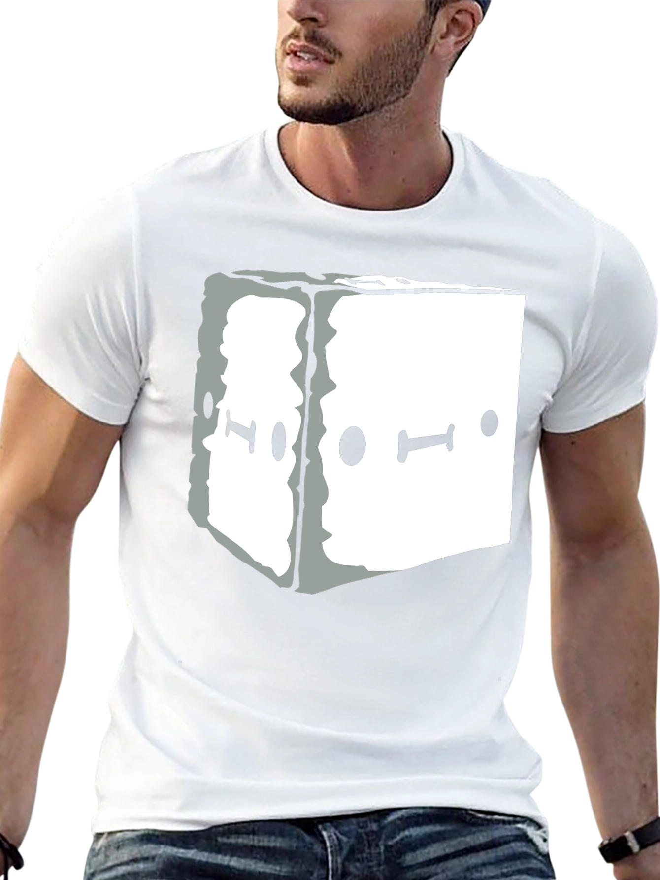 Abstract Graphic Tee - Black Unisex Casual T-Shirt