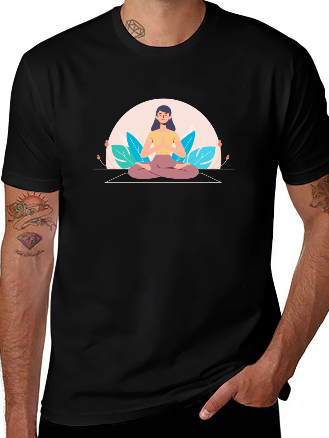 Zen Yoga Black Tee - Meditate in Style