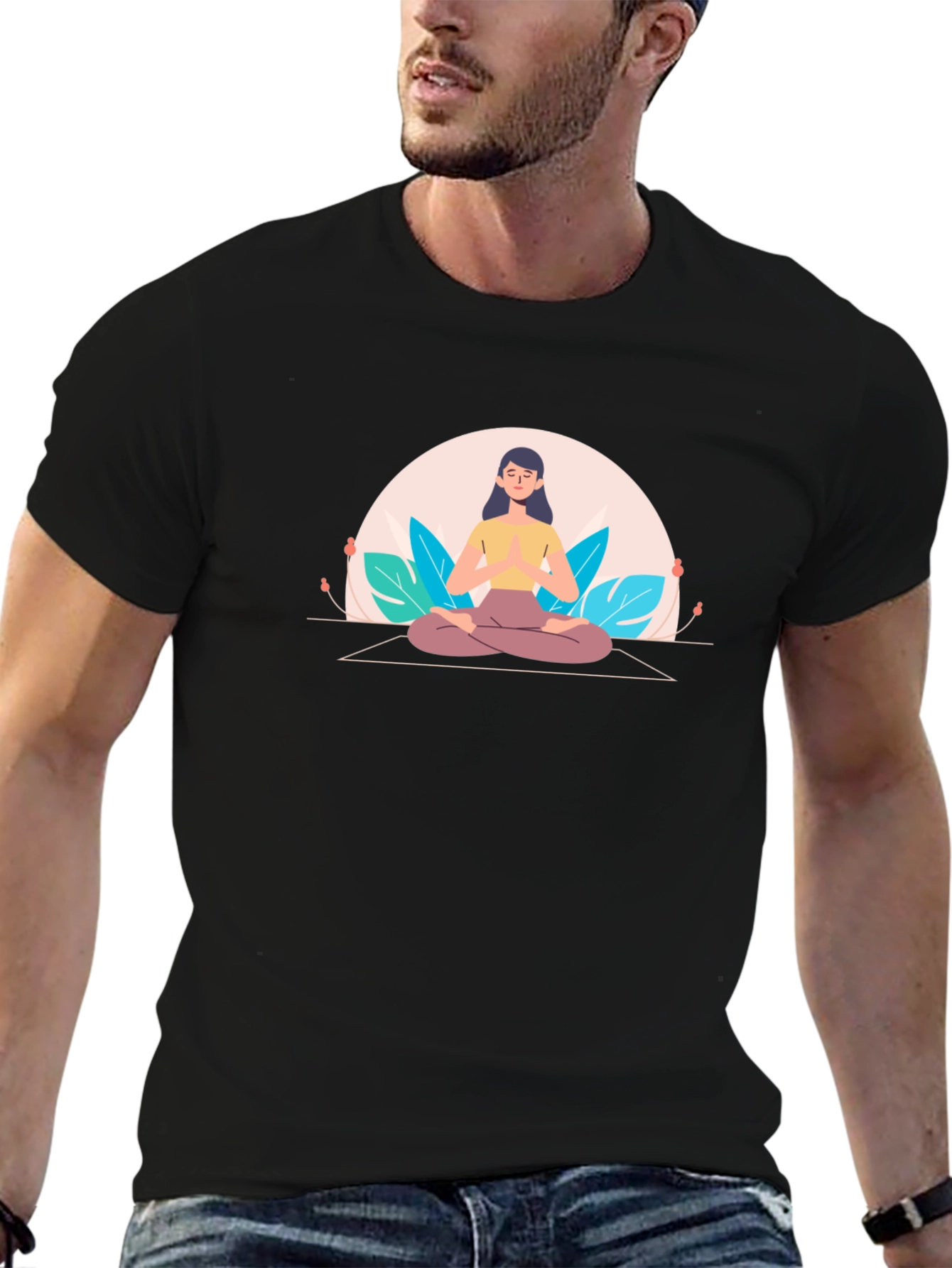Zen Yoga Black Tee - Meditate in Style