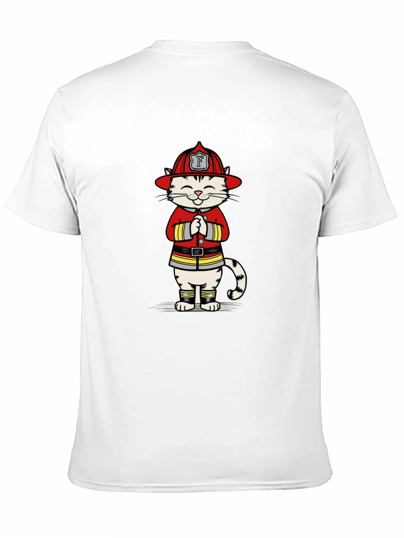 Firefighter Cat Graphic T-Shirt