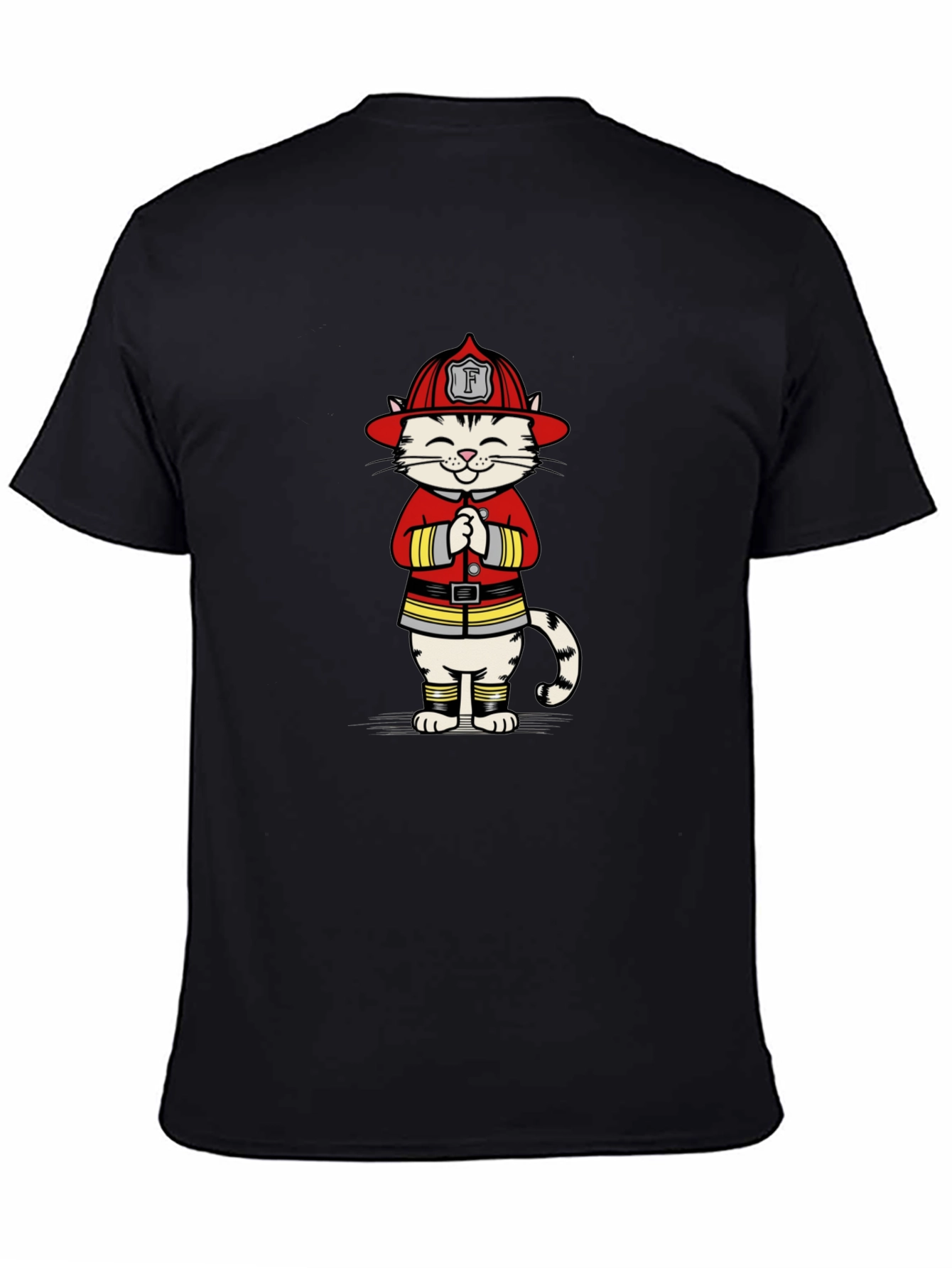 Firefighter Cat Graphic T-Shirt