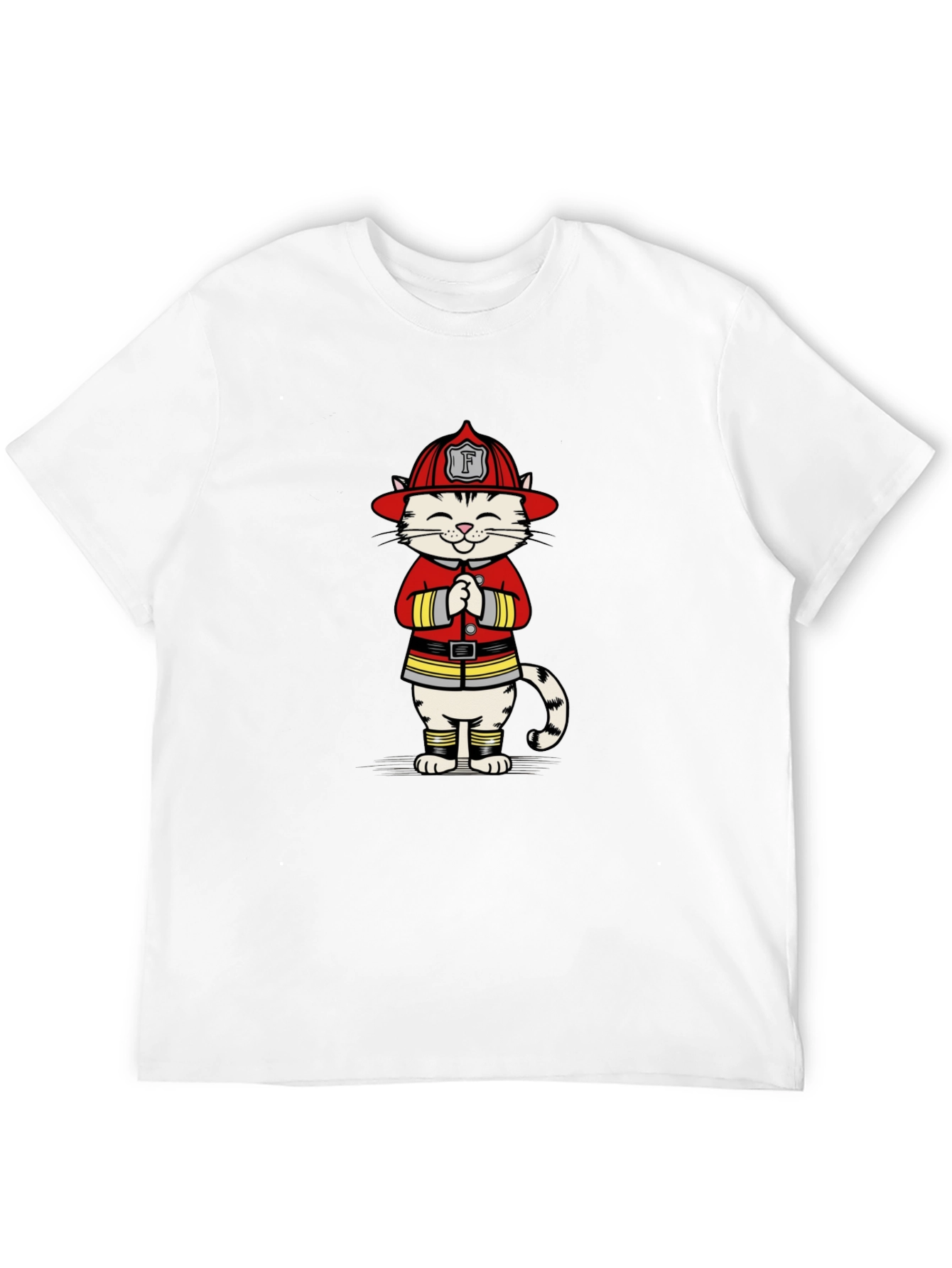 Firefighter Cat Graphic T-Shirt