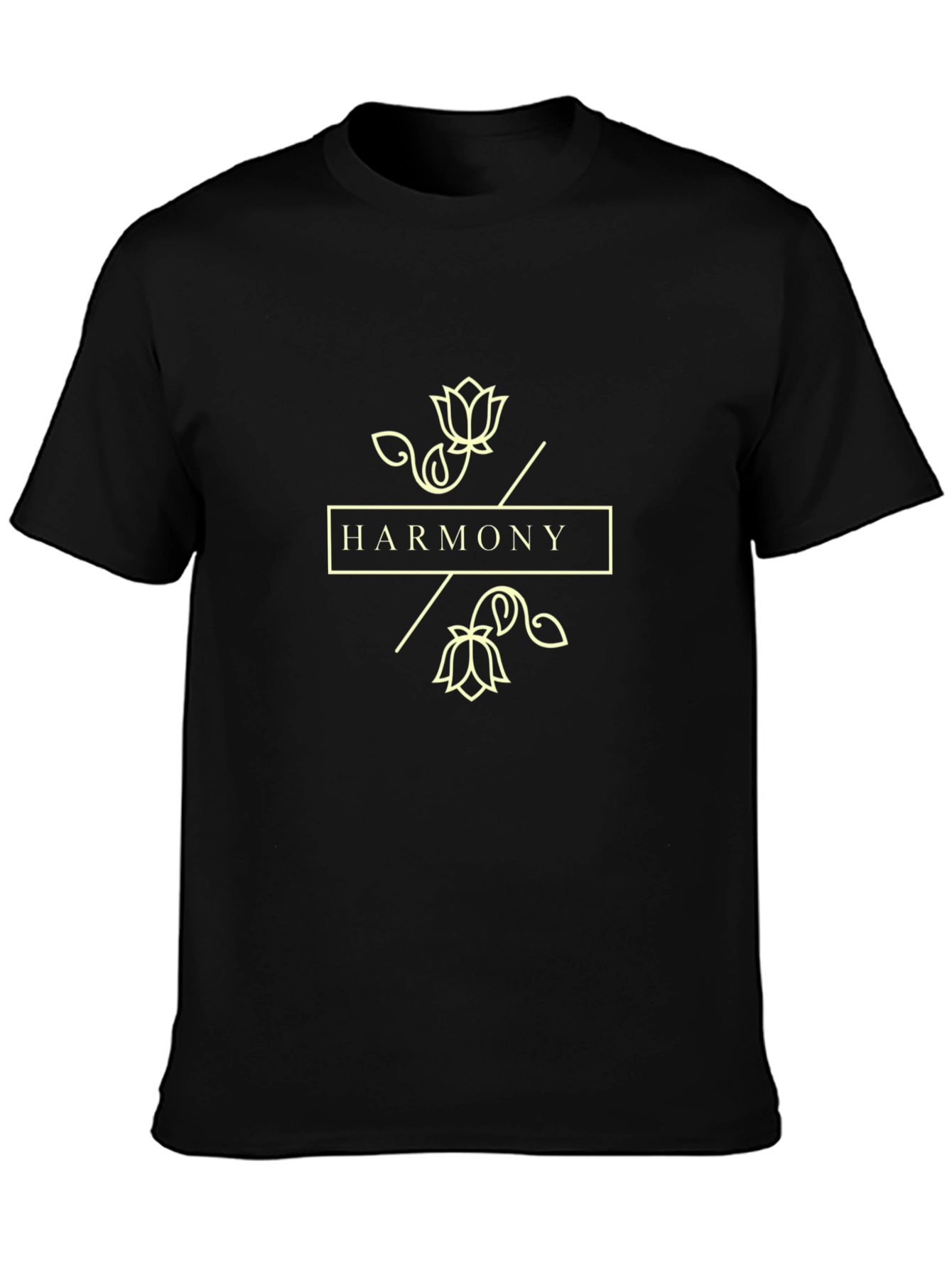 Harmony Lotus Graphic Tee - Stylish Black T-Shirt