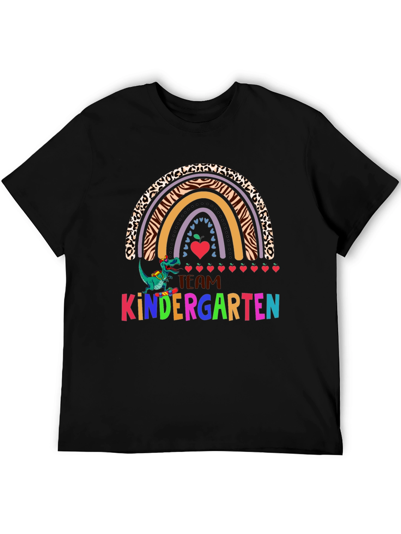 Team Kindergarten Dinosaur Rainbow Teacher T-Shirt