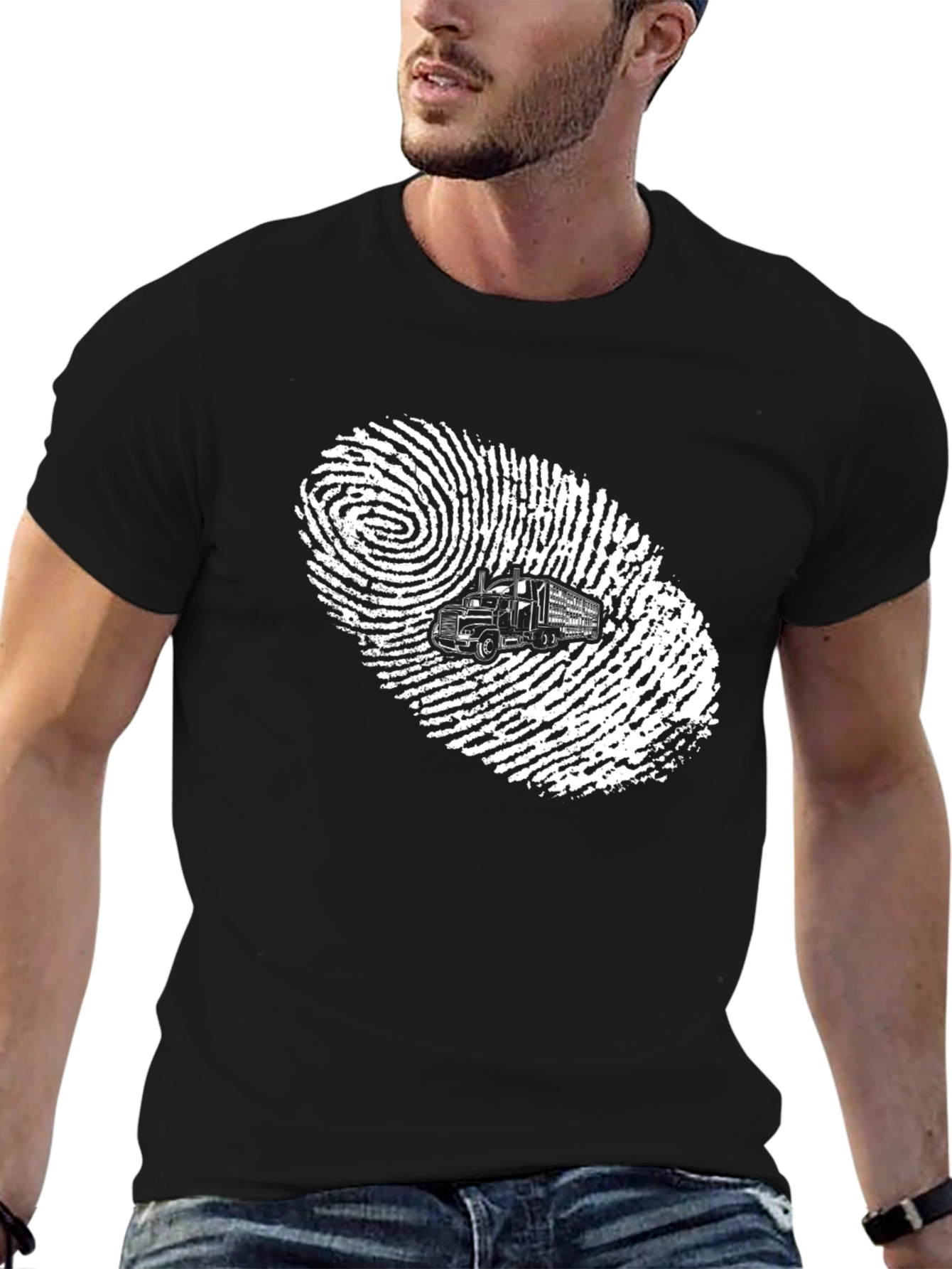 Truckers Identity T-Shirt - Unique Fingerprint Design
