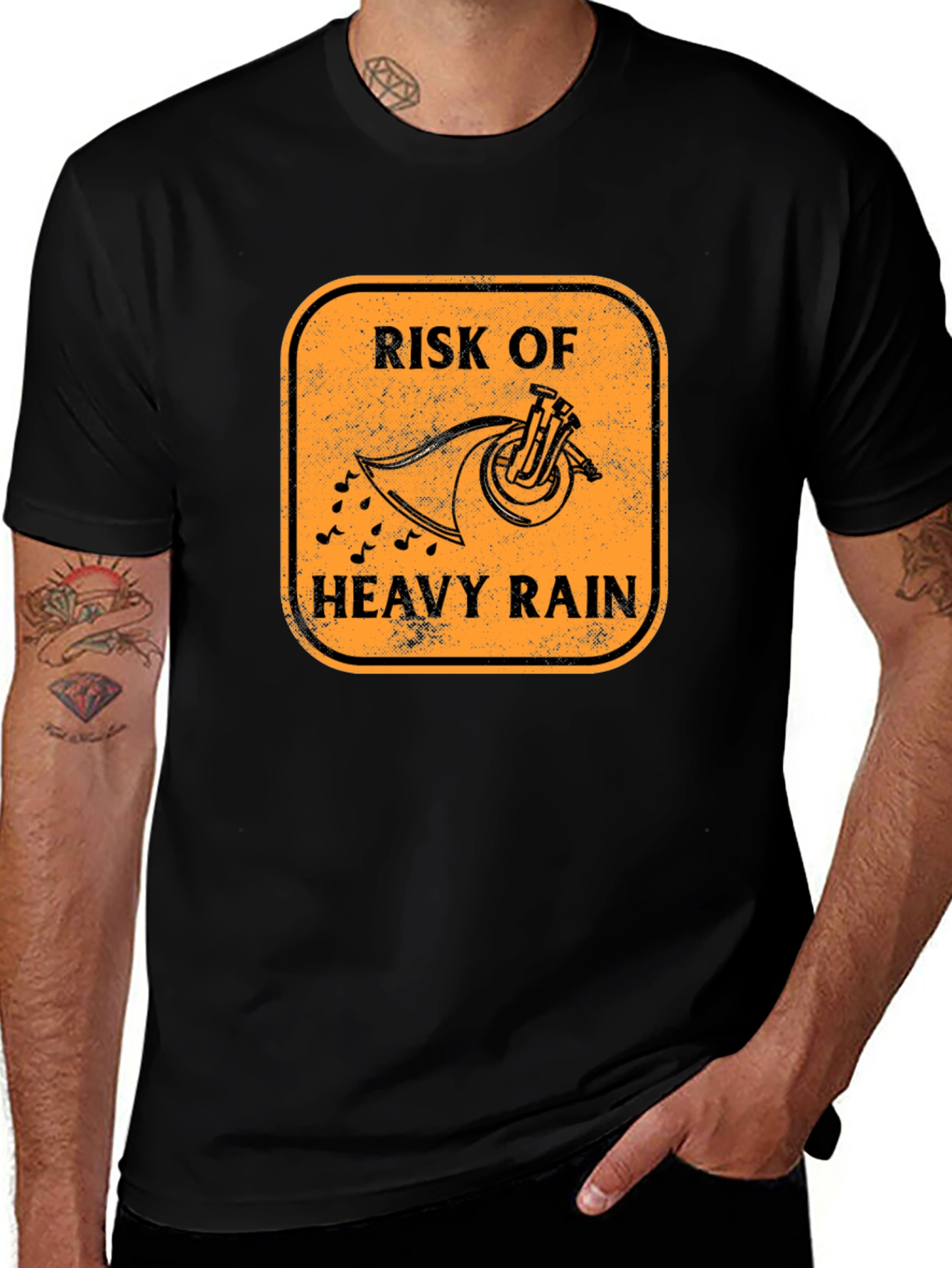Risk of Heavy Rain Tuba Funny Music T-Shirt