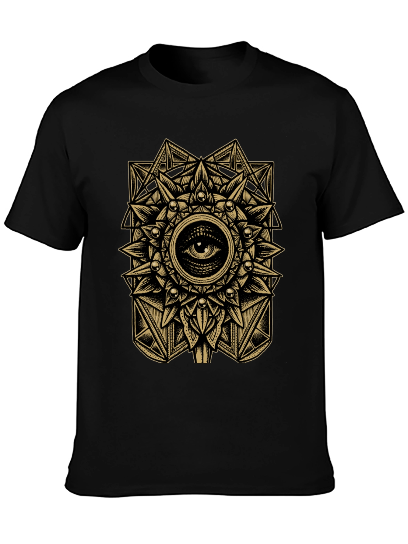 Mystic Eye Mandala Graphic Tee - Black