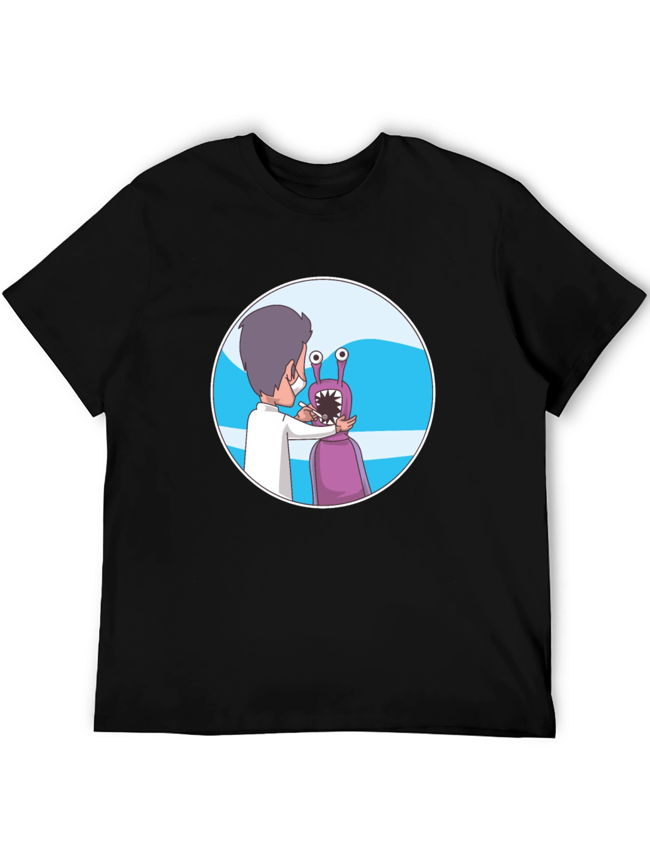 Dentist Alien Cartoon Graphic T-Shirt