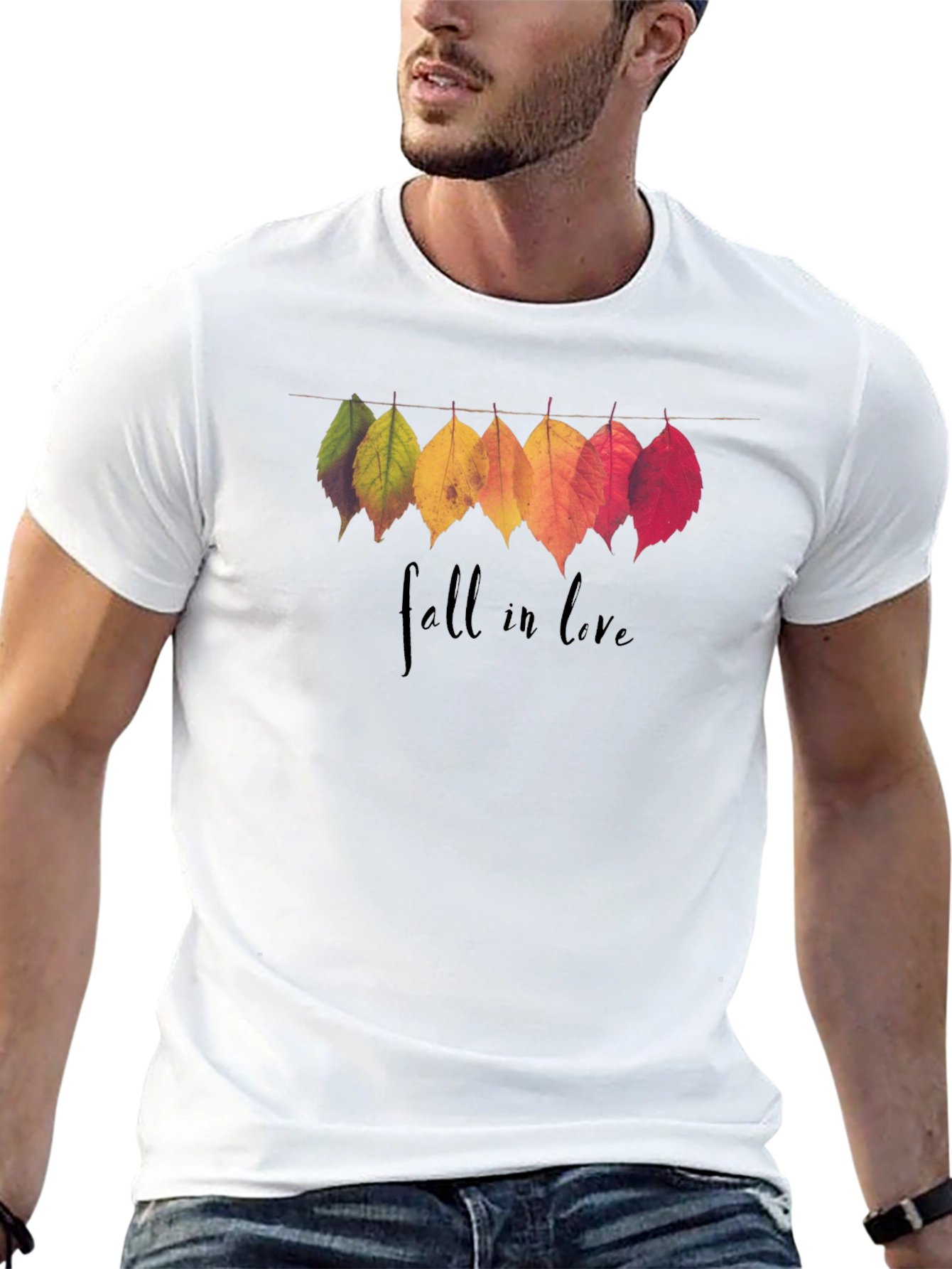 Fall in Love Leaves Graphic T-Shirt