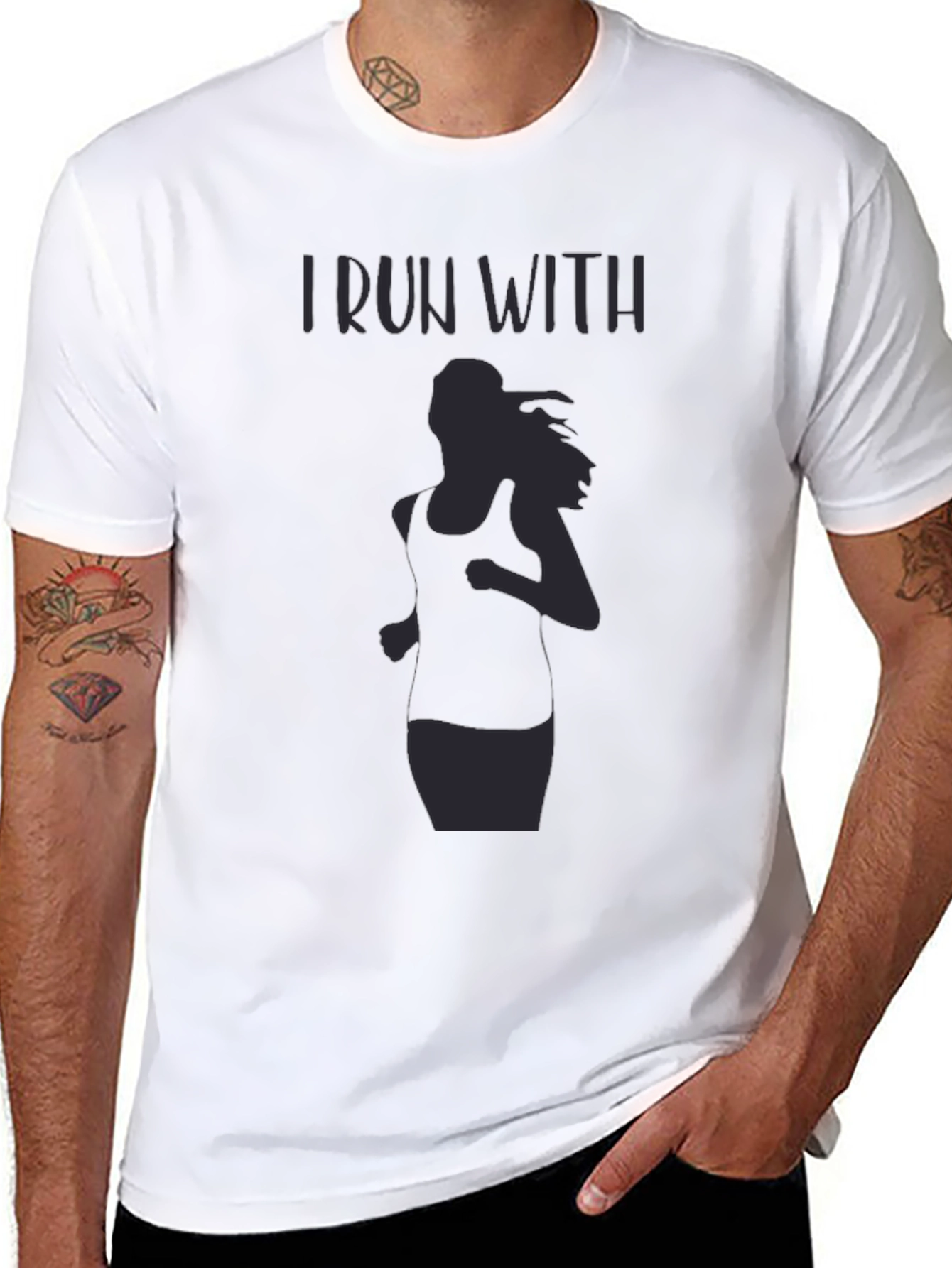 I Run With Womens Graphic Tee - Running Shirt
