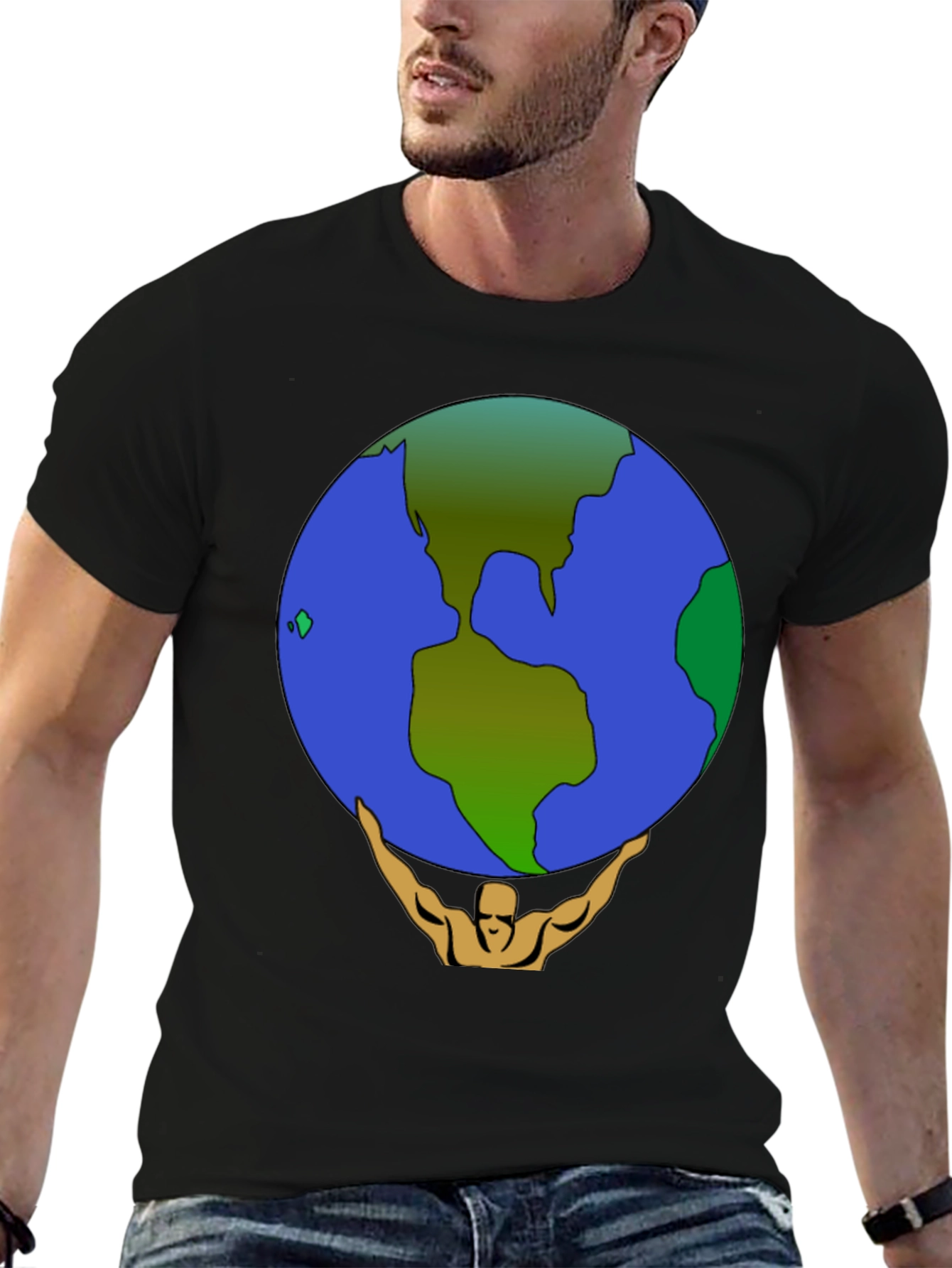 Atlas Earth Graphic T-Shirt - Black