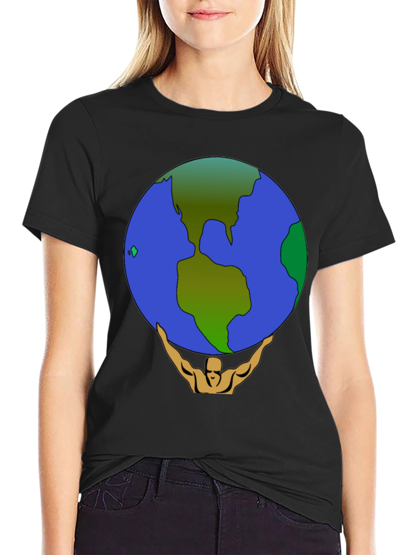 Atlas Earth Graphic T-Shirt - Black