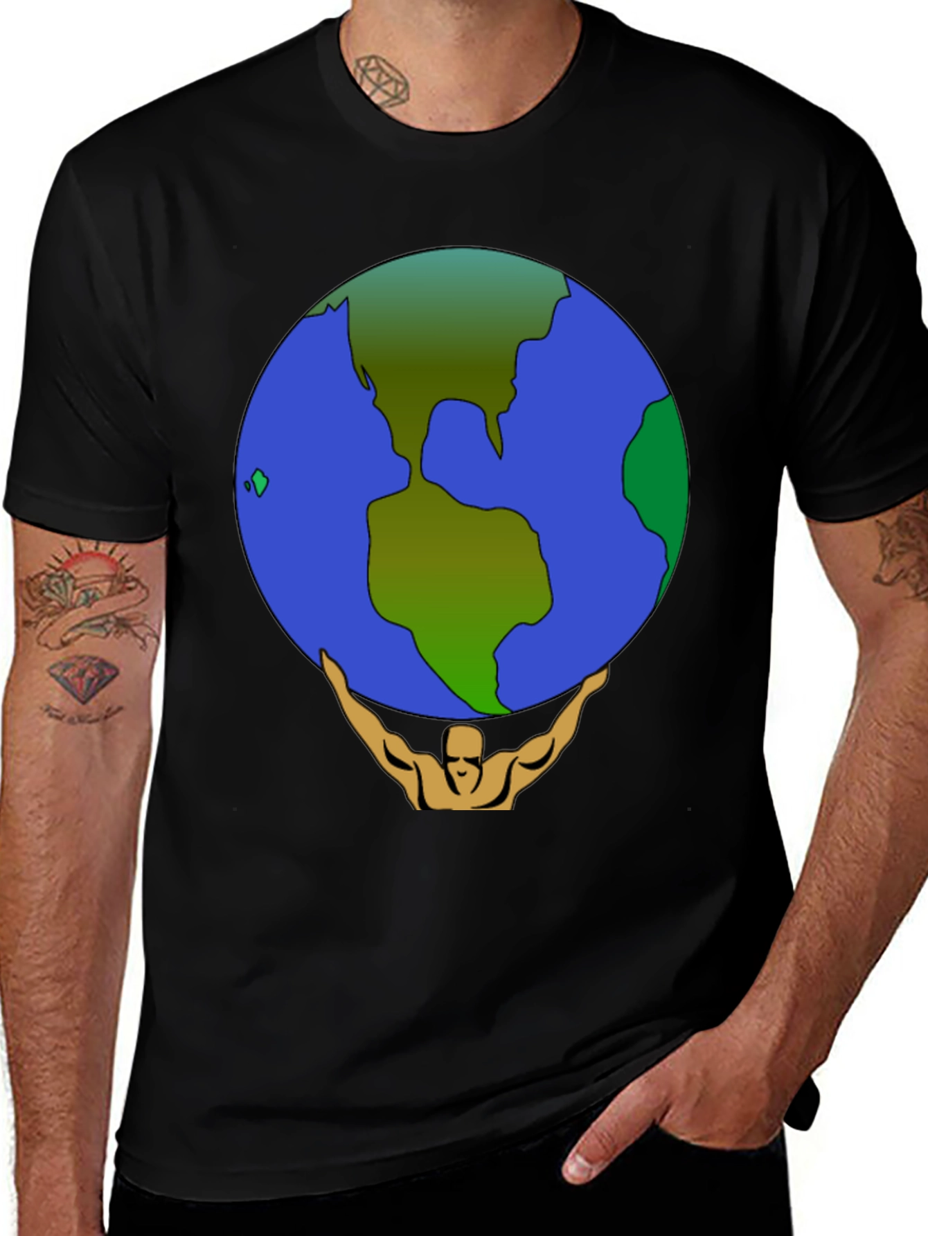 Atlas Earth Graphic T-Shirt - Black