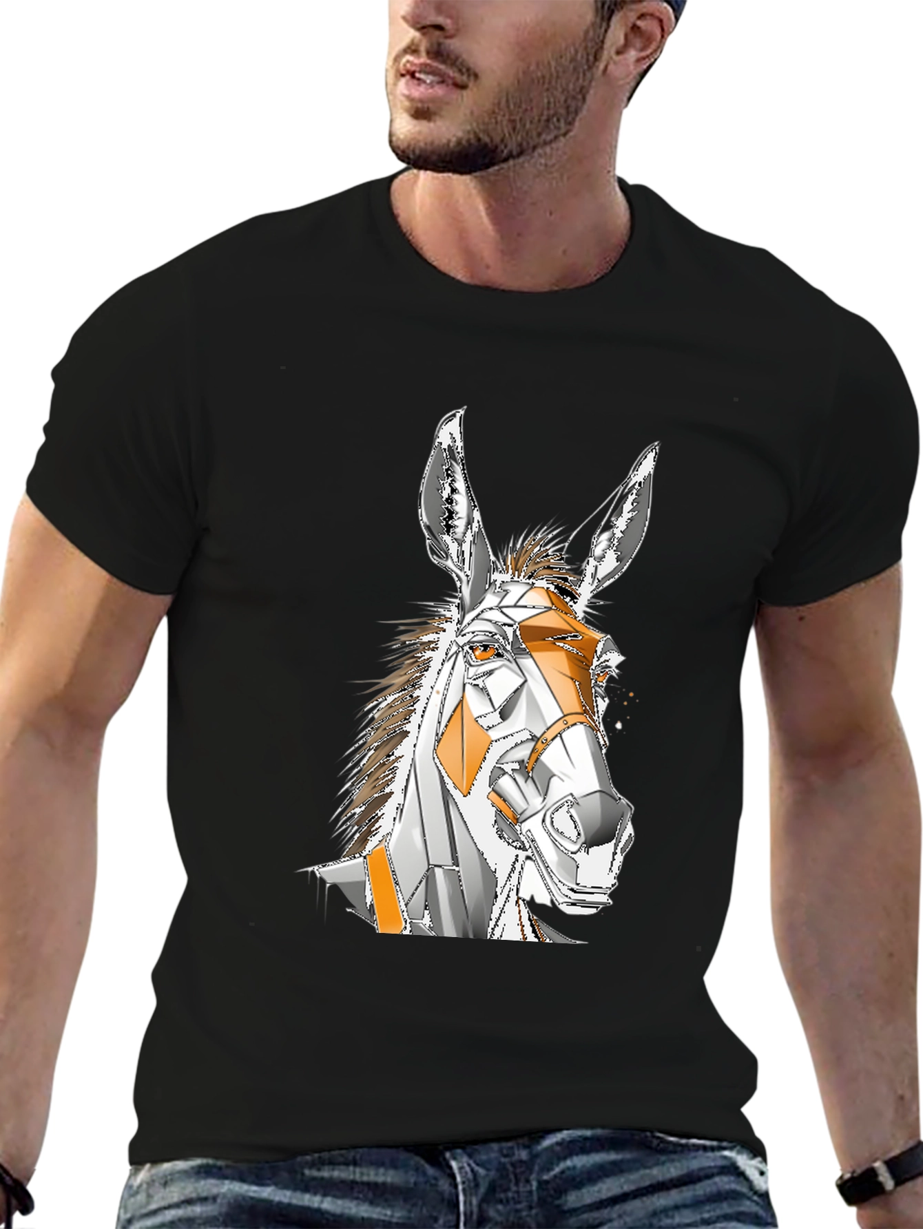 Geometric Donkey Graphic T-Shirt