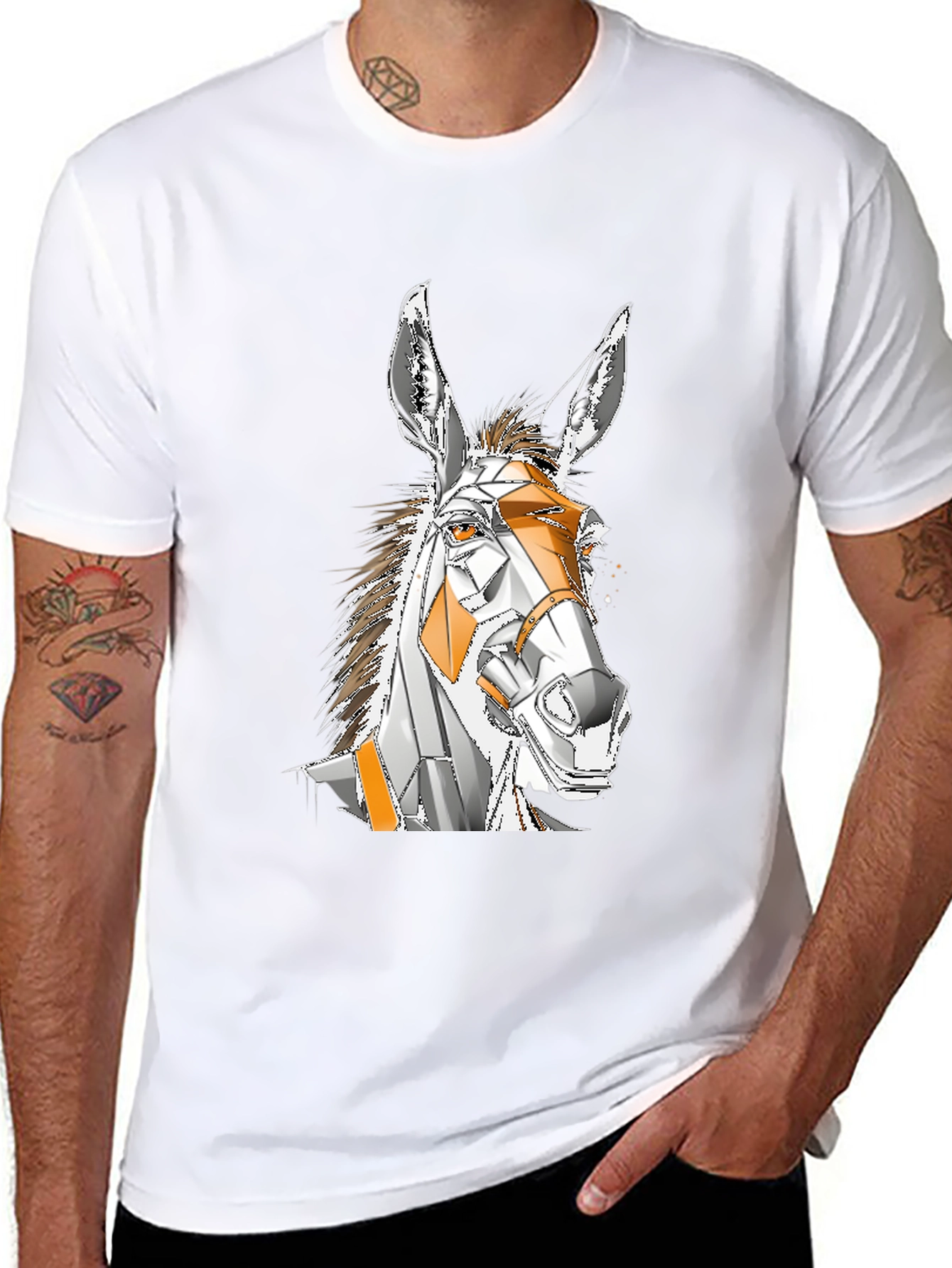 Geometric Donkey Graphic T-Shirt
