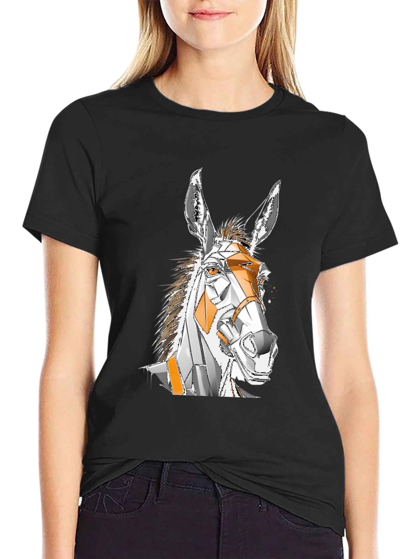 Geometric Donkey Graphic T-Shirt