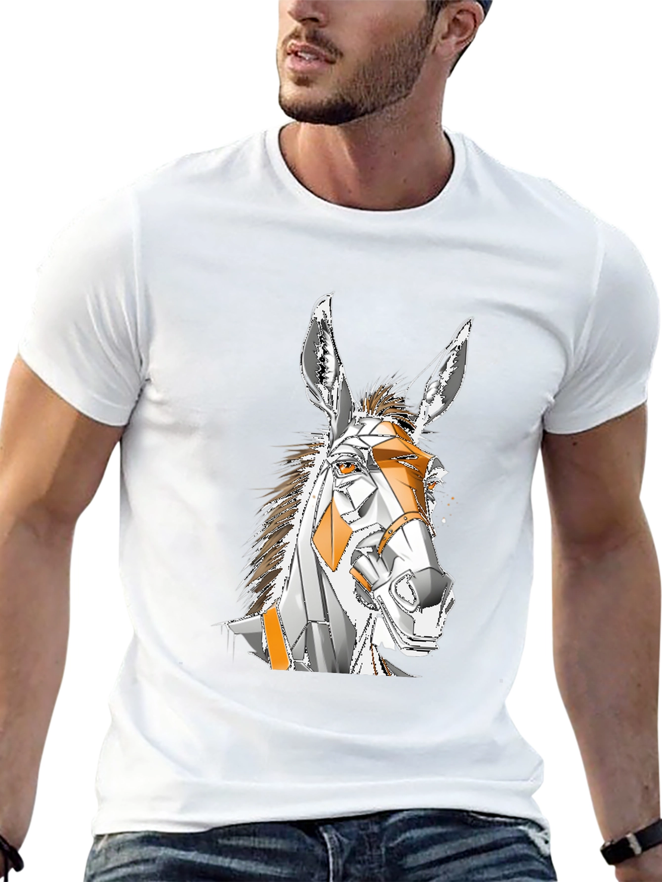 Geometric Donkey Graphic T-Shirt