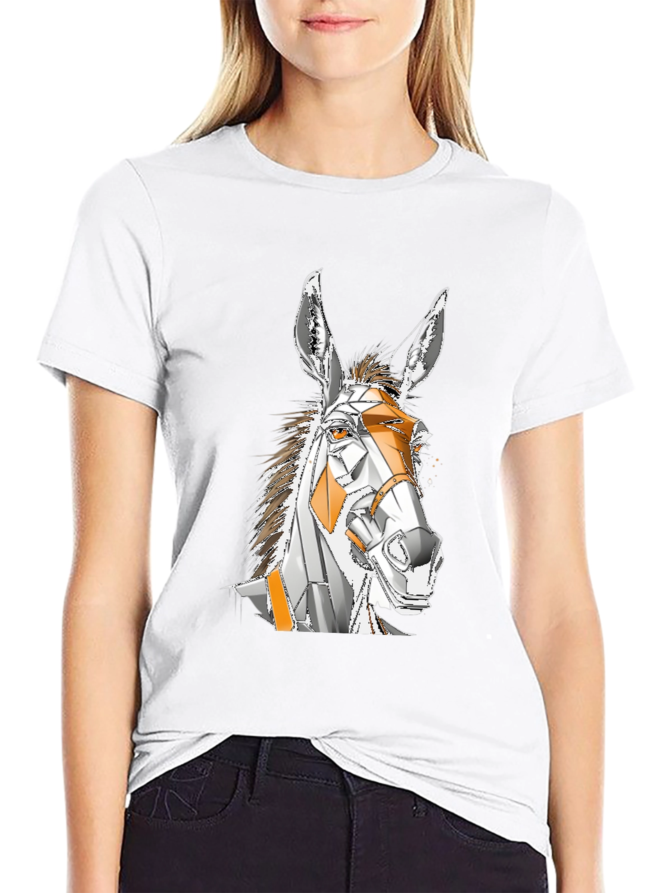 Geometric Donkey Graphic T-Shirt
