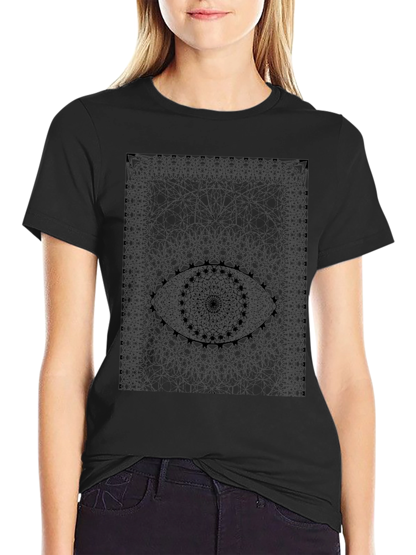 Eye Mandala Graphic T-Shirt - Black