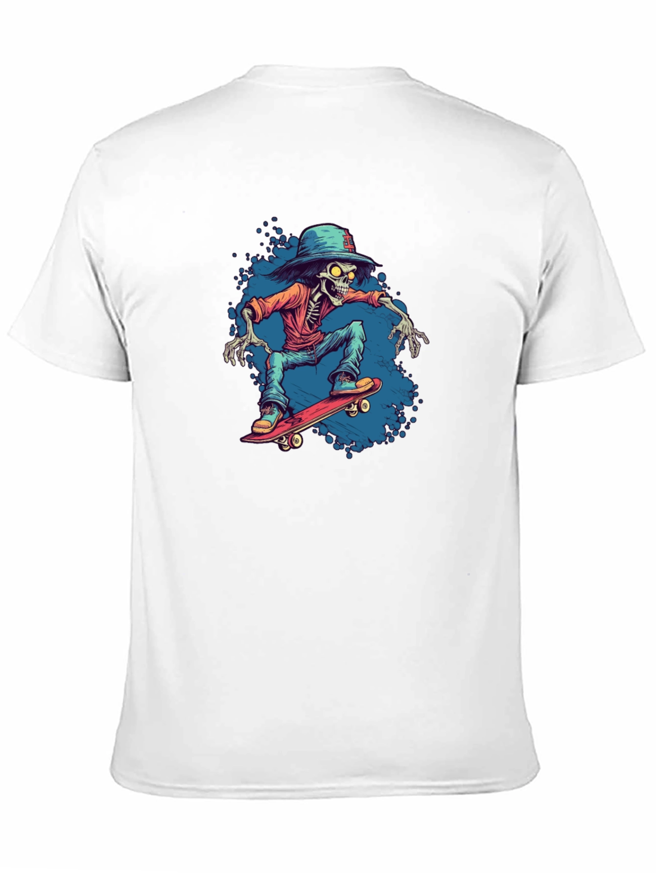 Skeleton Skateboarder Graphic Tee - Cool Streetwear
