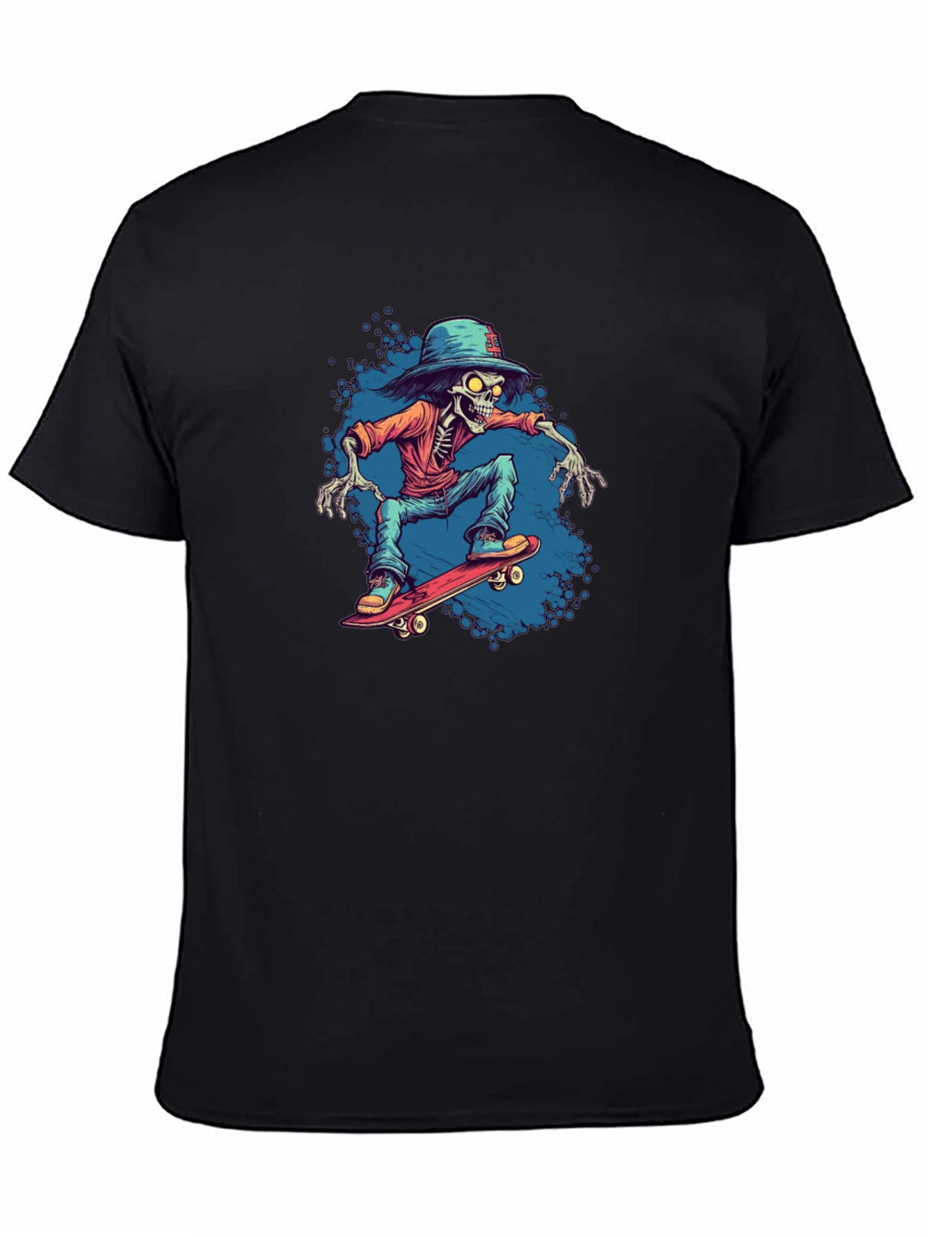 Skeleton Skateboarder Graphic Tee - Cool Streetwear