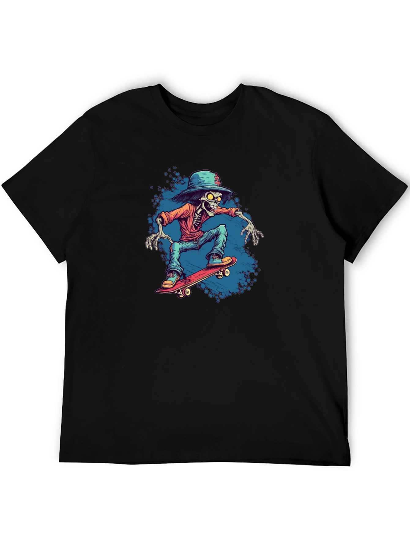 Skeleton Skateboarder Graphic Tee - Cool Streetwear