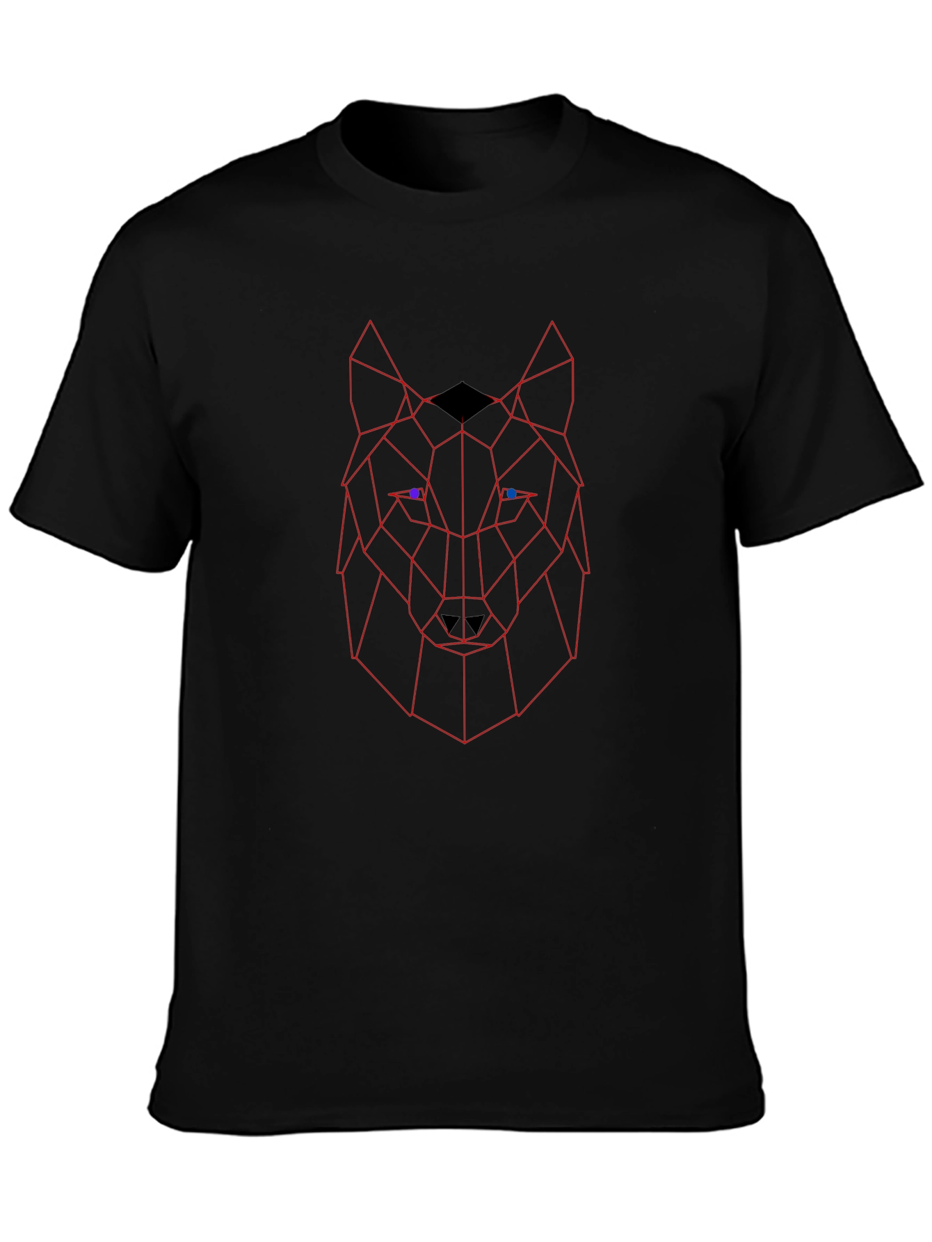Geometric Wolf Graphic Tee - Modern Style