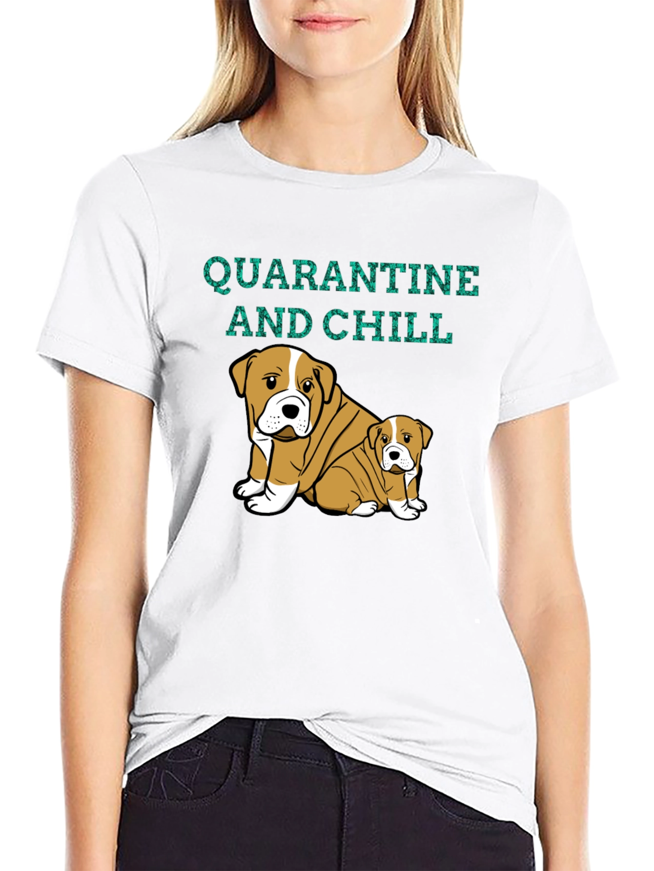 Quarantine and Chill Bulldog Graphic Tee
