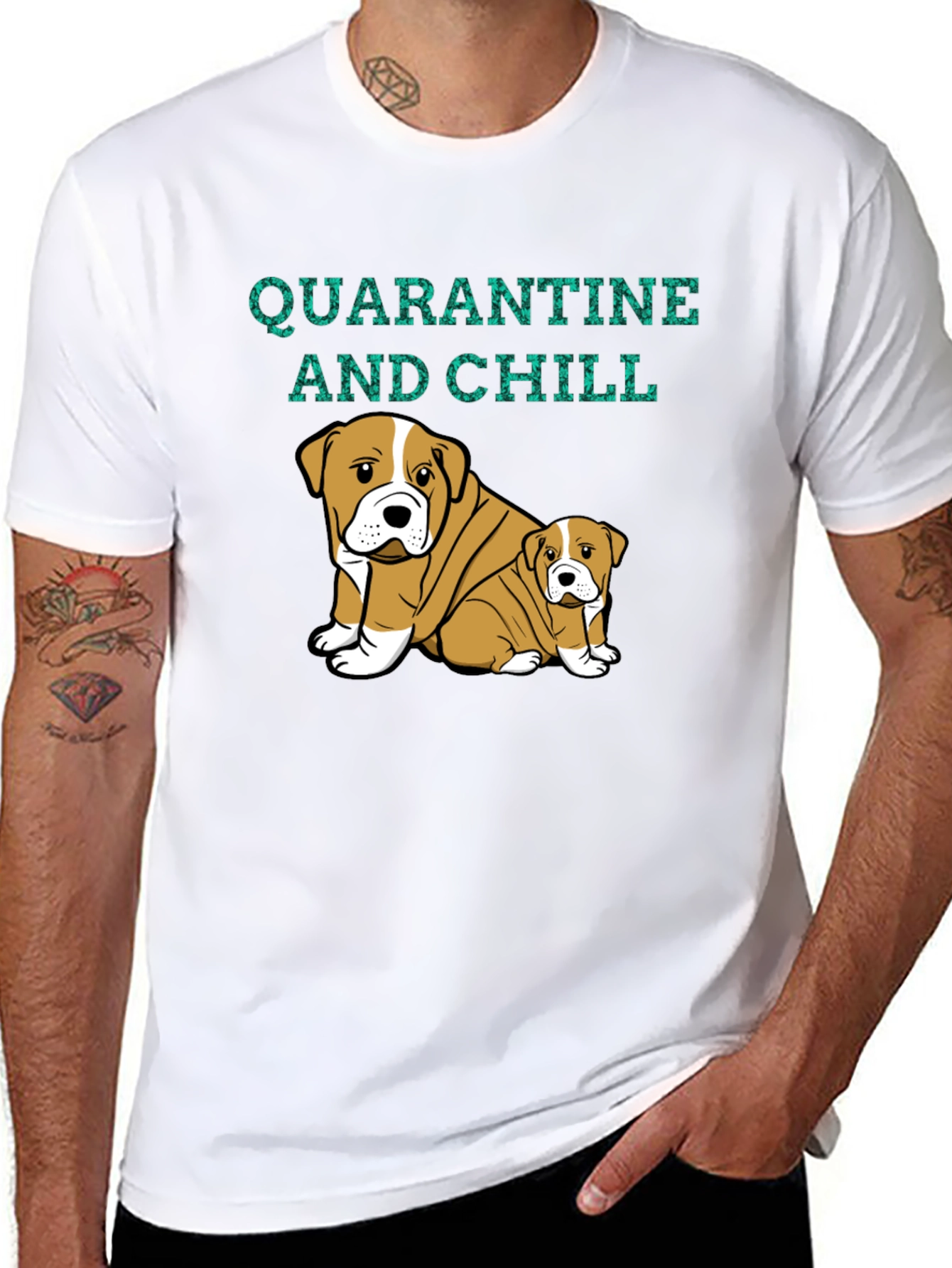 Quarantine and Chill Bulldog Graphic Tee