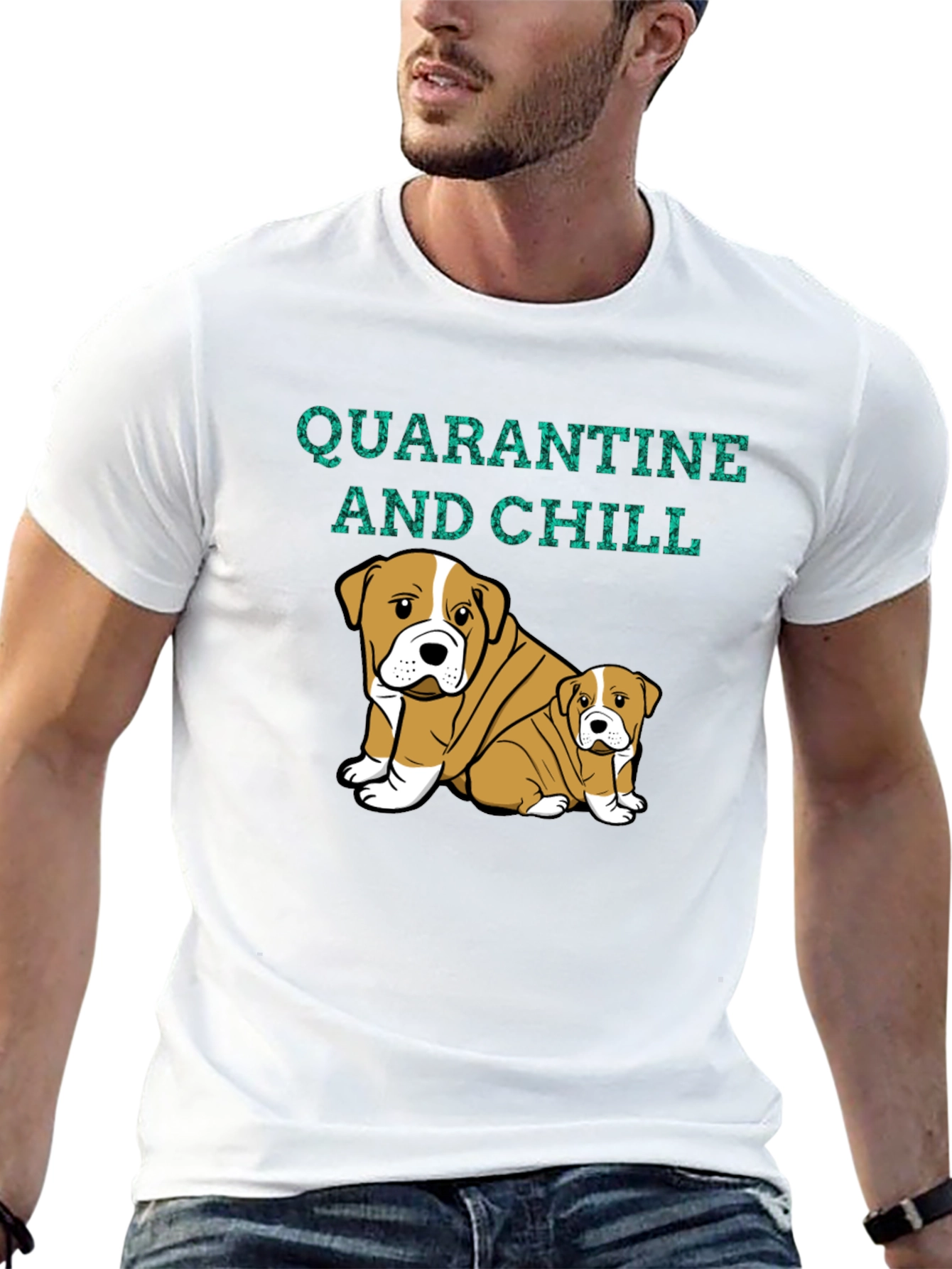 Quarantine and Chill Bulldog Graphic Tee