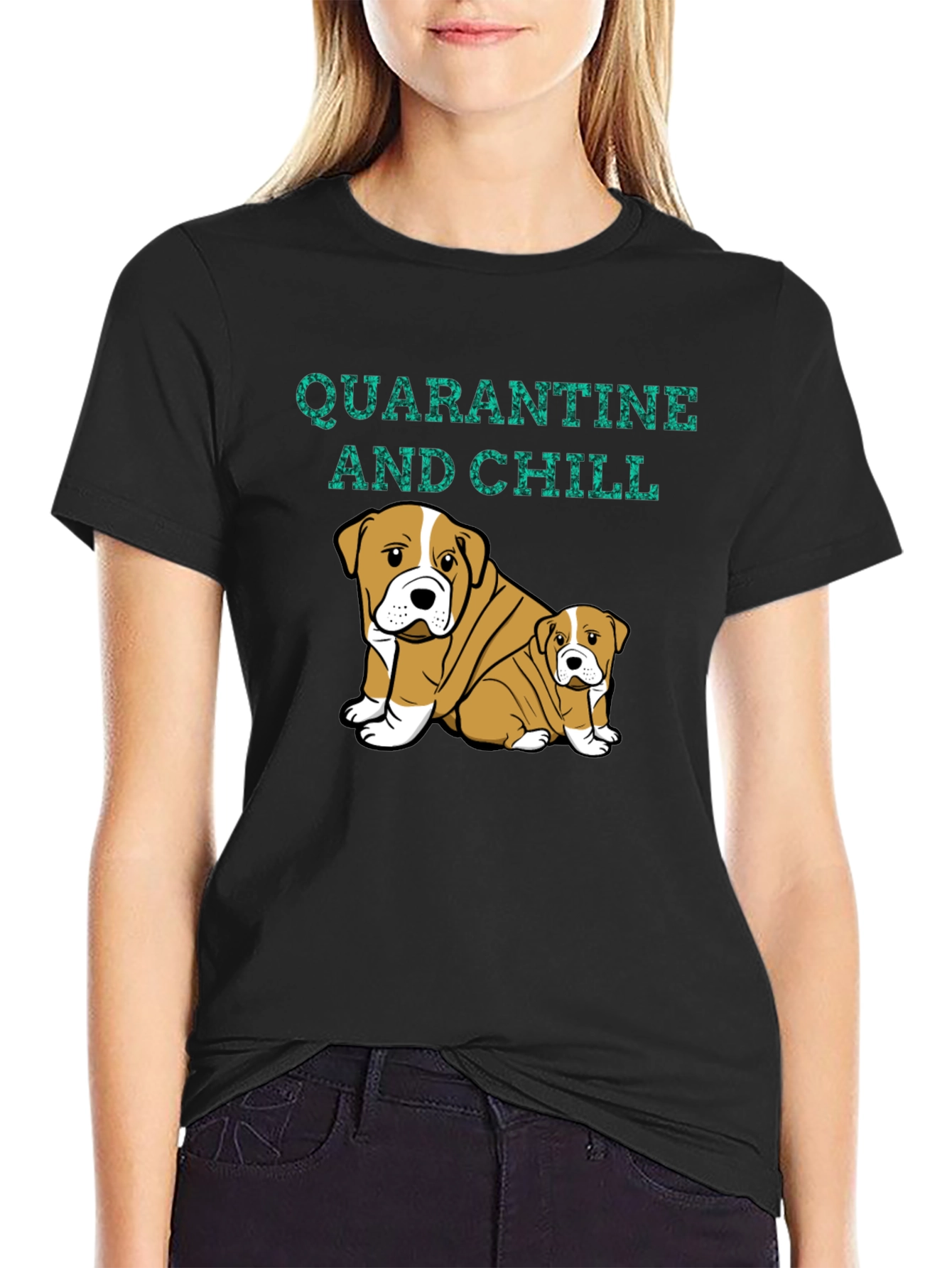 Quarantine and Chill Bulldog Graphic Tee