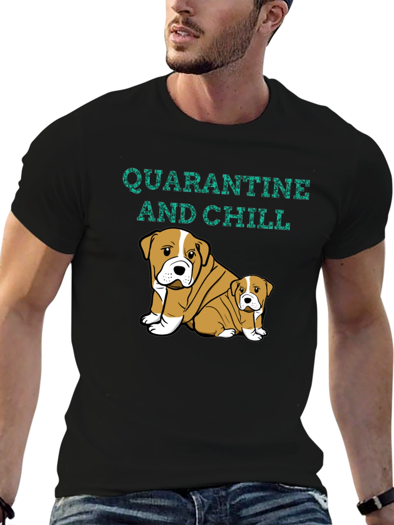 Quarantine and Chill Bulldog Graphic Tee